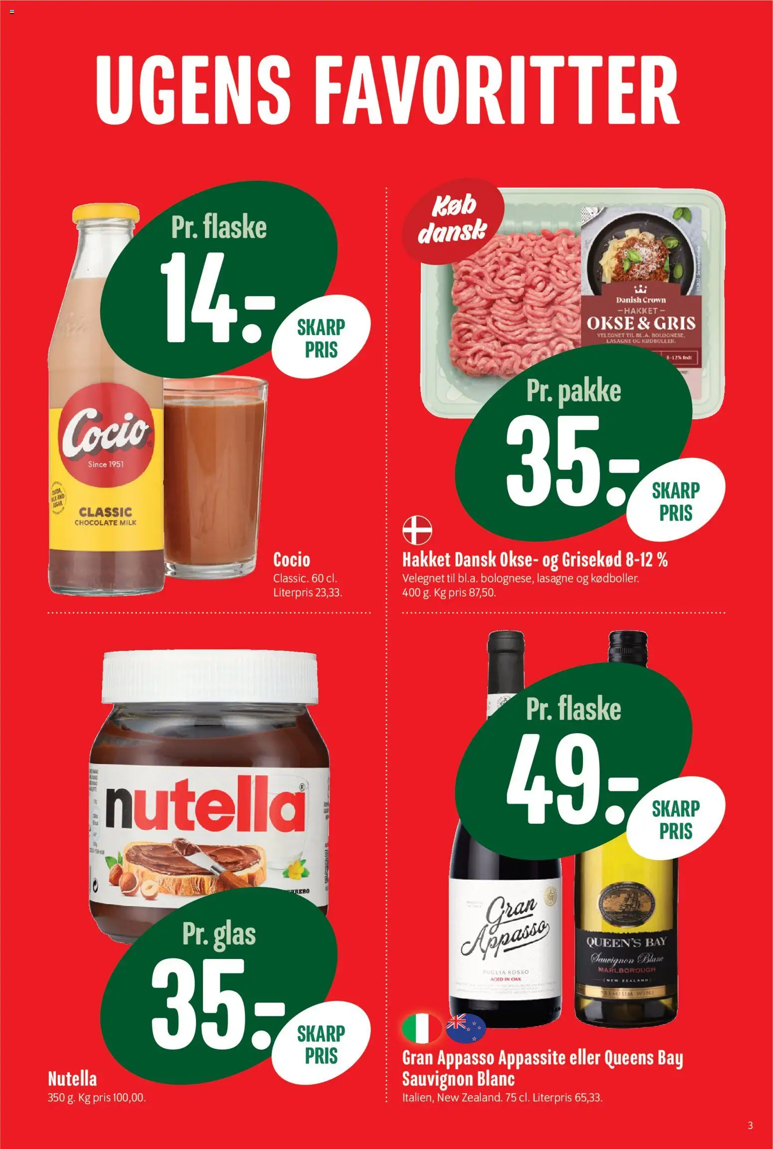 Min Købmand tilbudsavis – gyldig fra 21/08/2026 | Side: 3 | Produkter: Lasagne, Nutella