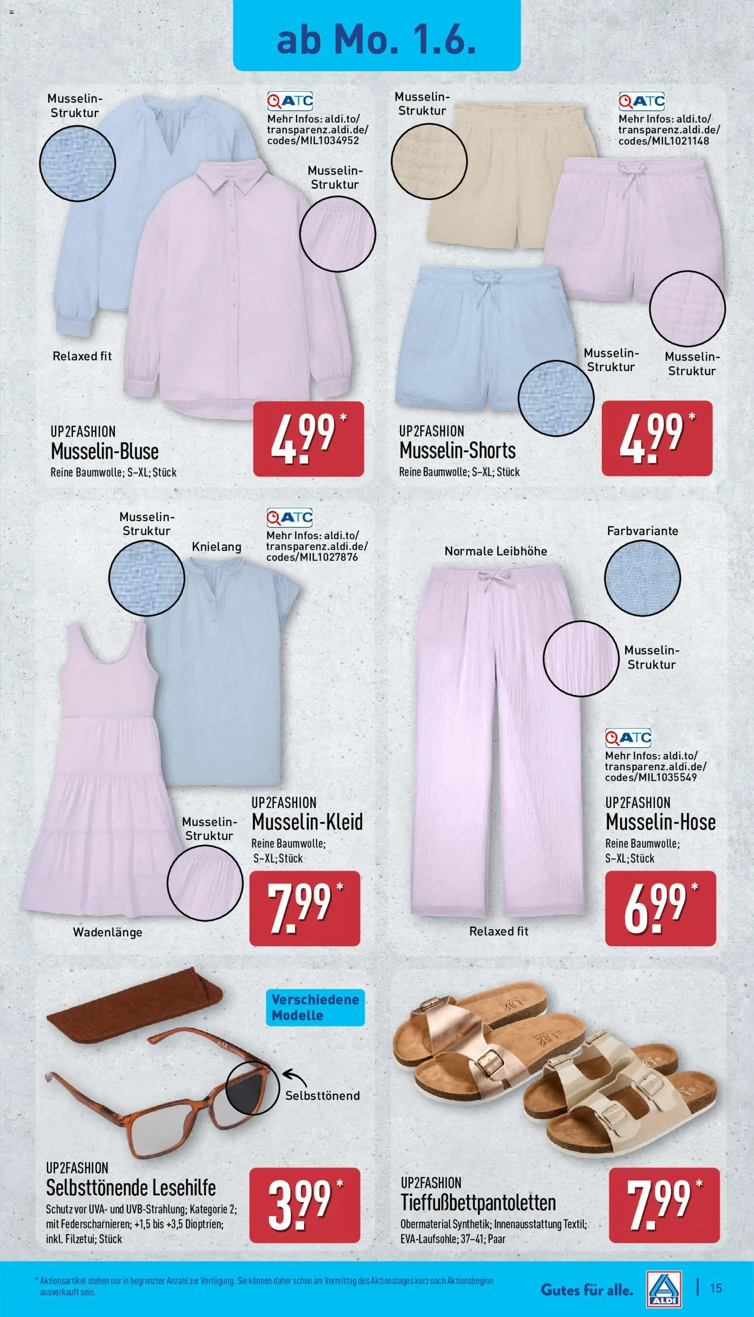 Aldi Prospekt – gültig ab 01.06.2026 | Seite: 15 | Produkte: Up2fashion