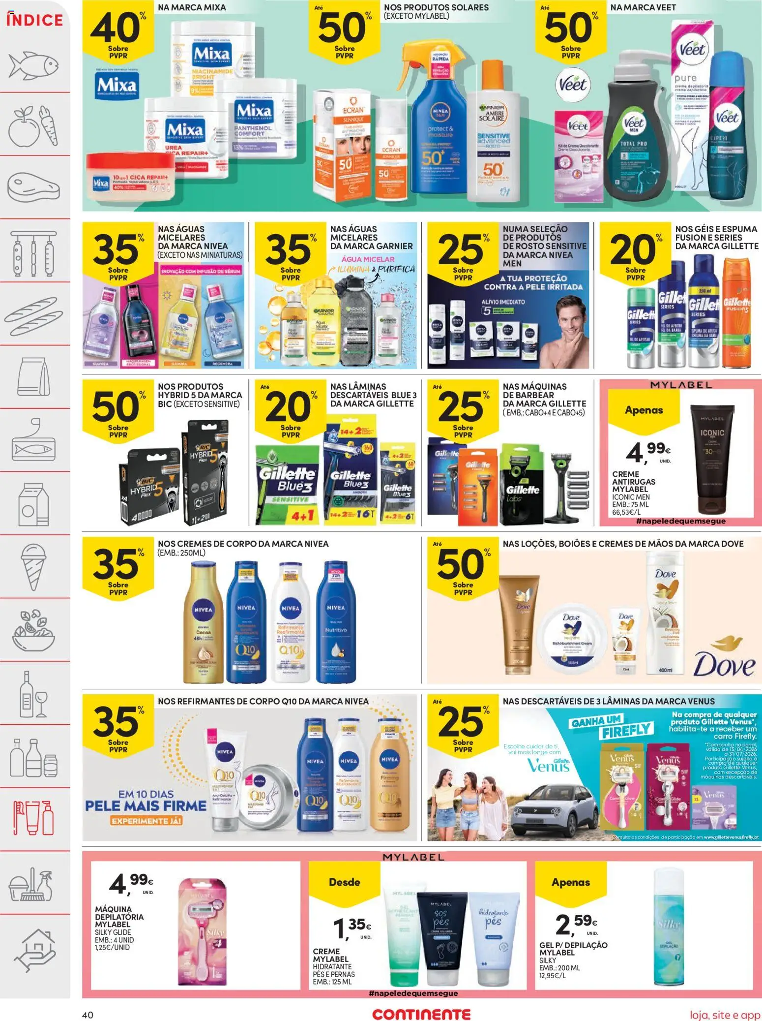 Continente folheto │ válido de 09.06.2026 | Página: 40 | Produtos: Creme de corpo, Pomada, Água micelar, Creme depilatório