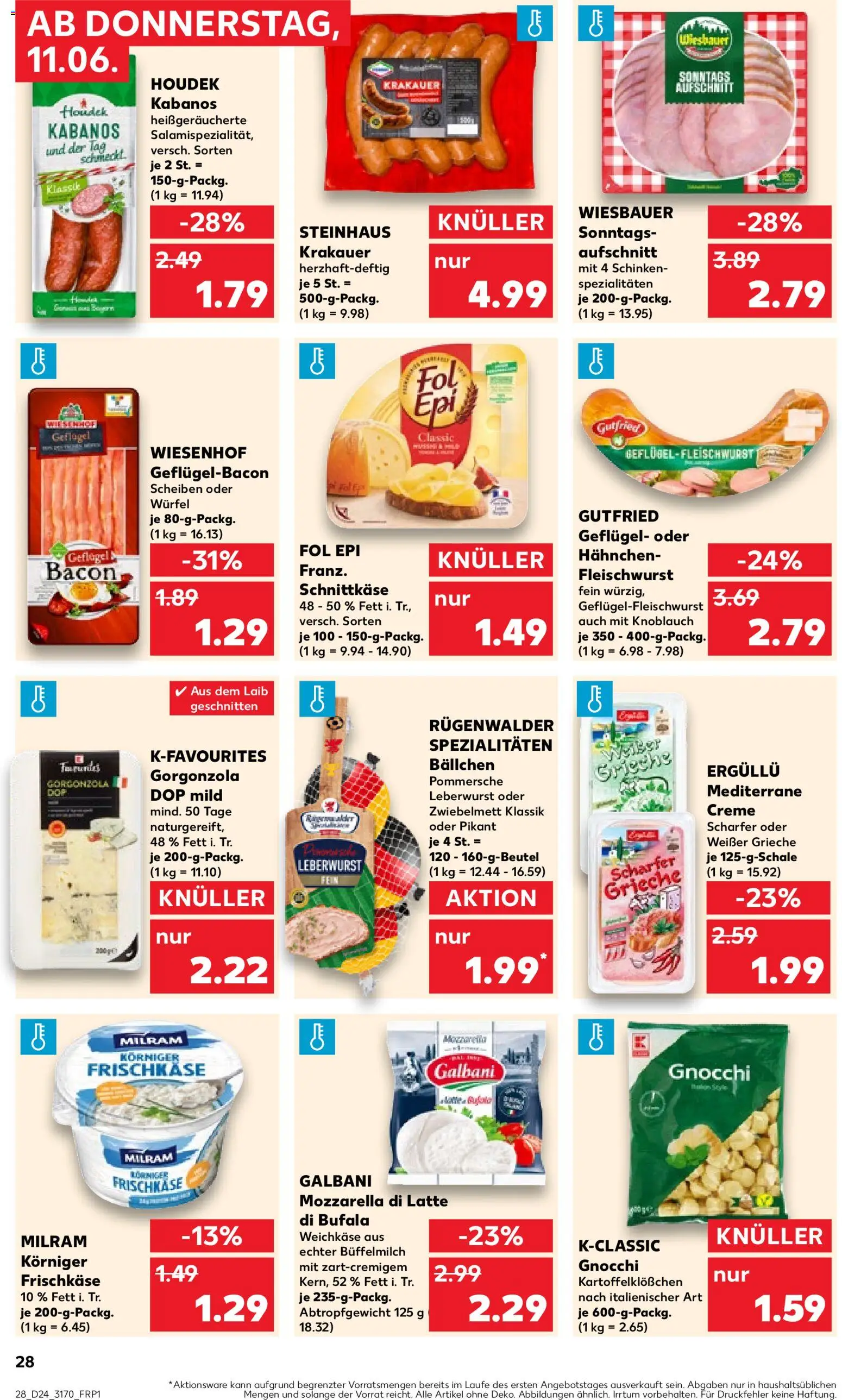 Kaufland Prospekt Rostock – gültig ab 11.06.2026 | Seite: 28 | Produkte: Creme, Knoblauch, Schinken, Frischkase