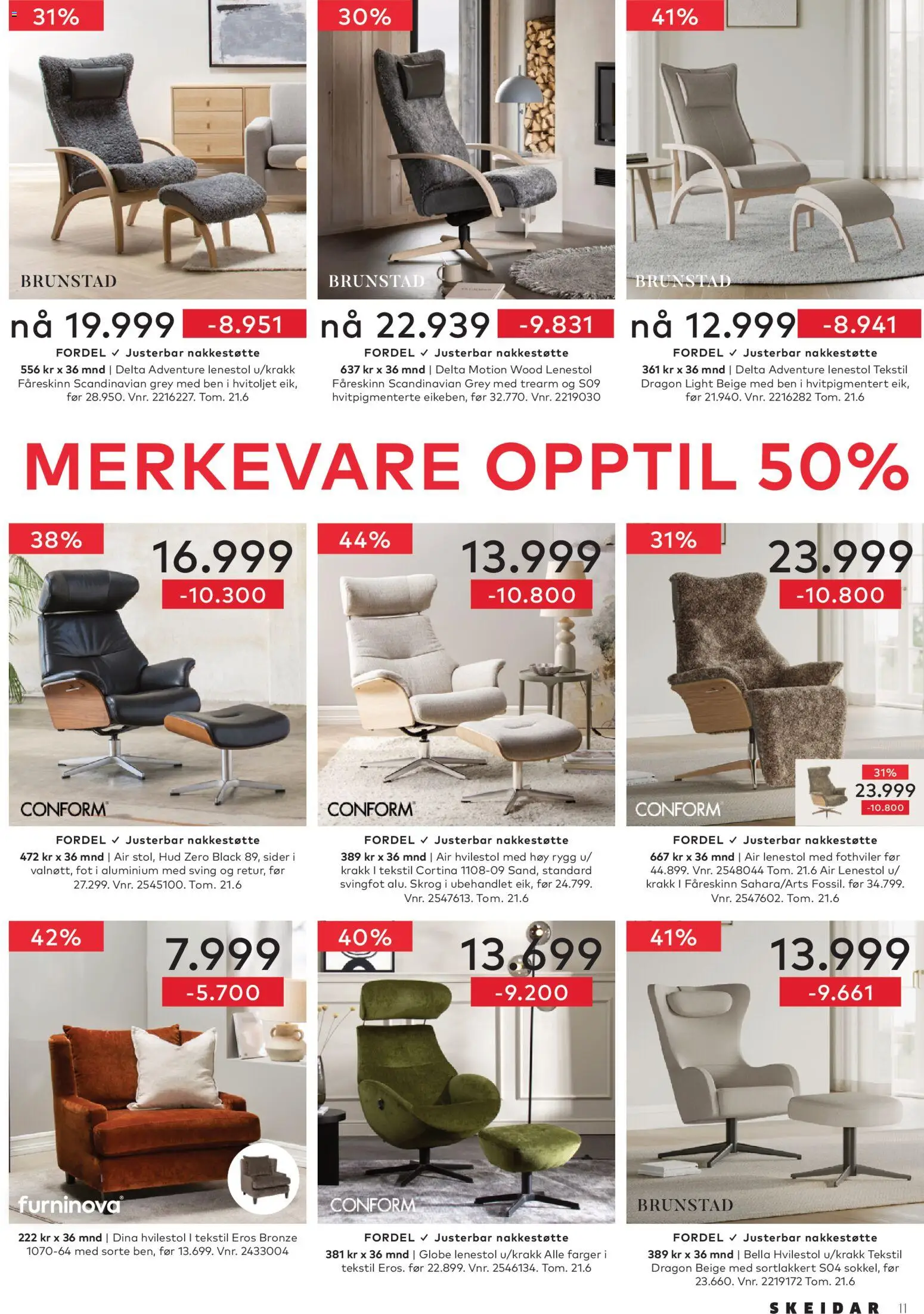 {H1} | Side: 11 | Produkter: Krakk, Hvilestol, Lenestol