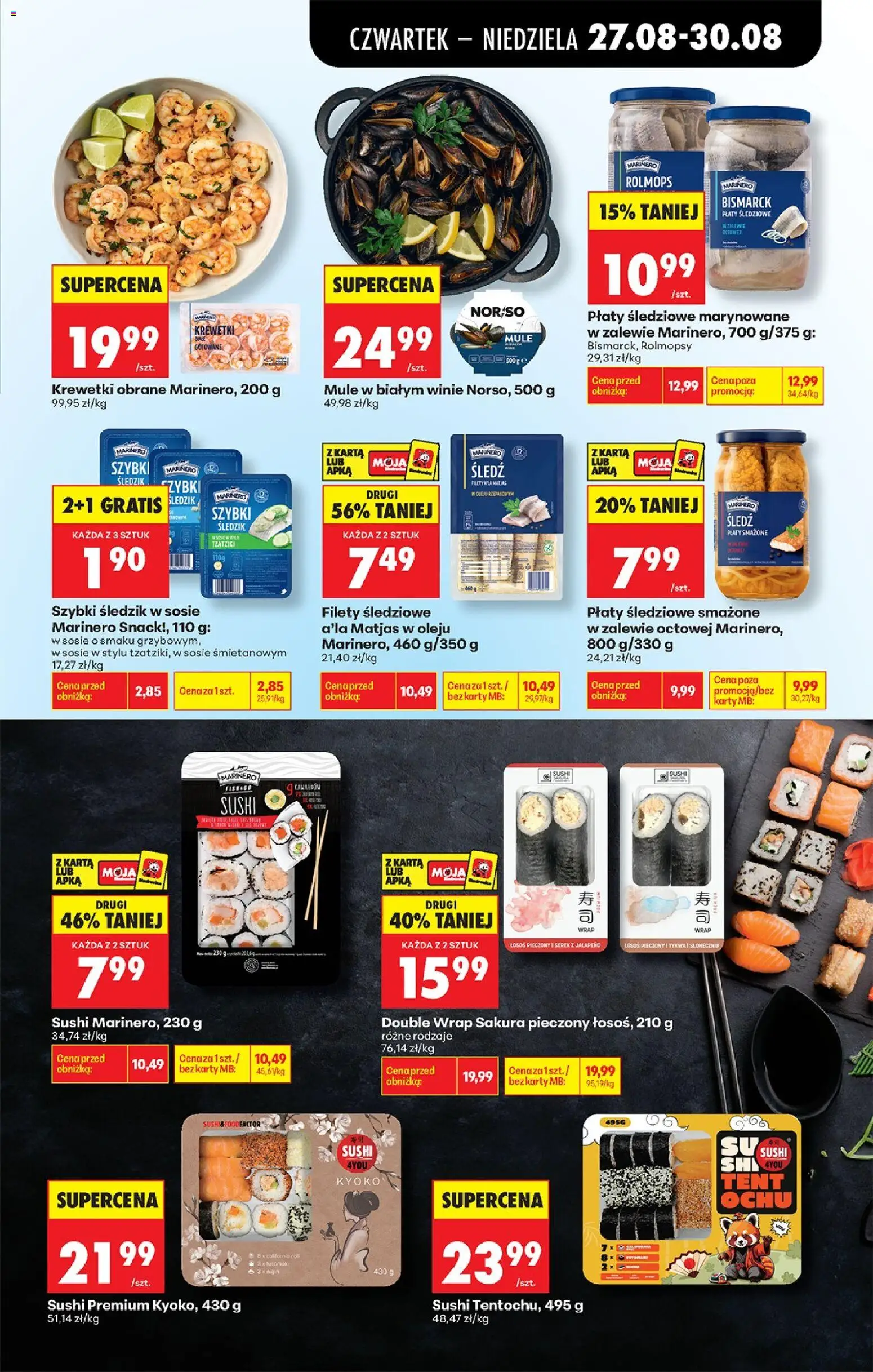 Biedronka Polsko leták - Codziennie niskie ceny od 27.08.2026 | Strana: 43 | Produkty: Losos, Sushi, Karty, Tzatziki