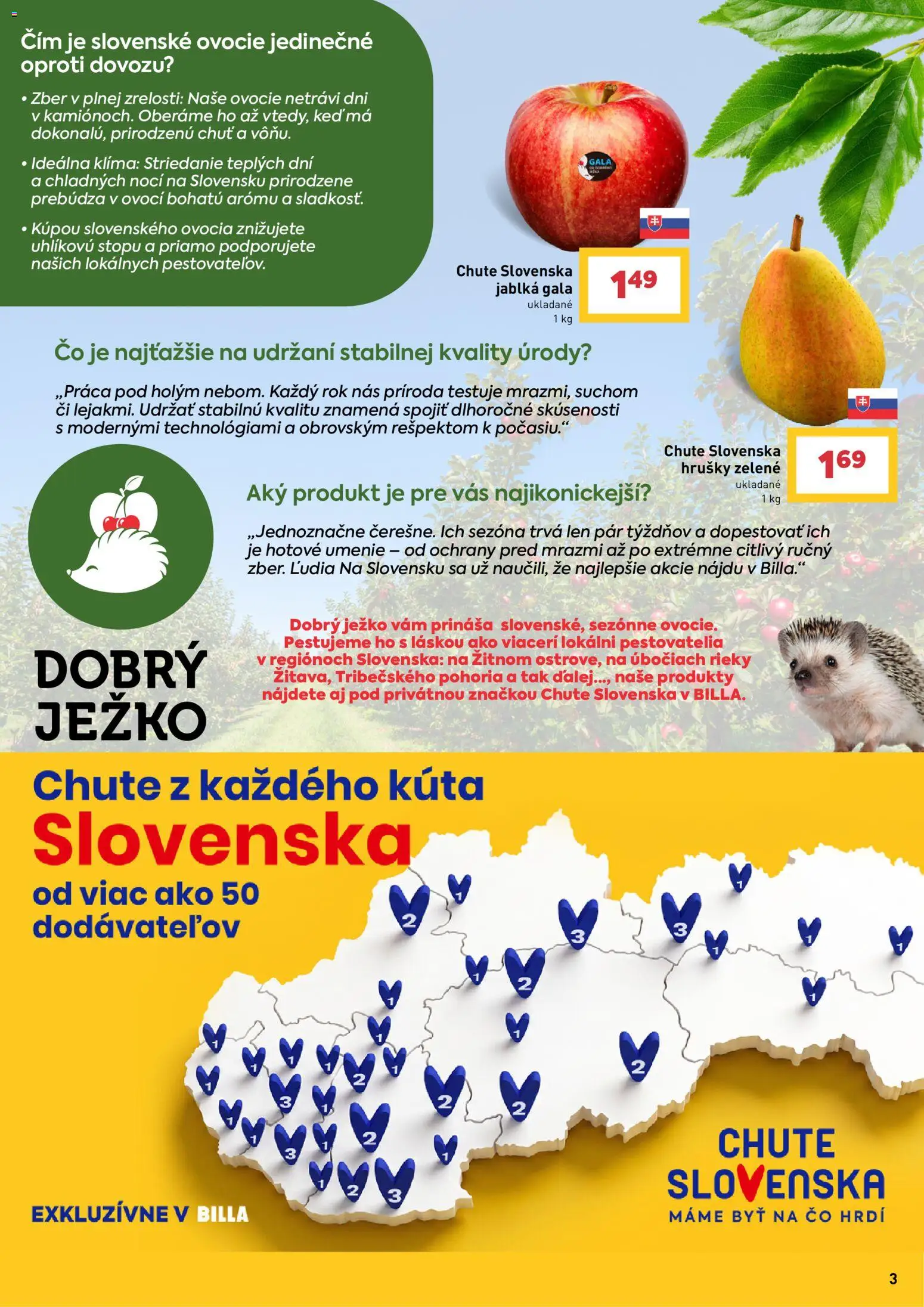 Nové Billa akcie – leták je platný od 12.08.2026 | Strana: 3 | Produkty: Klíma, Hrušky, Ovocie