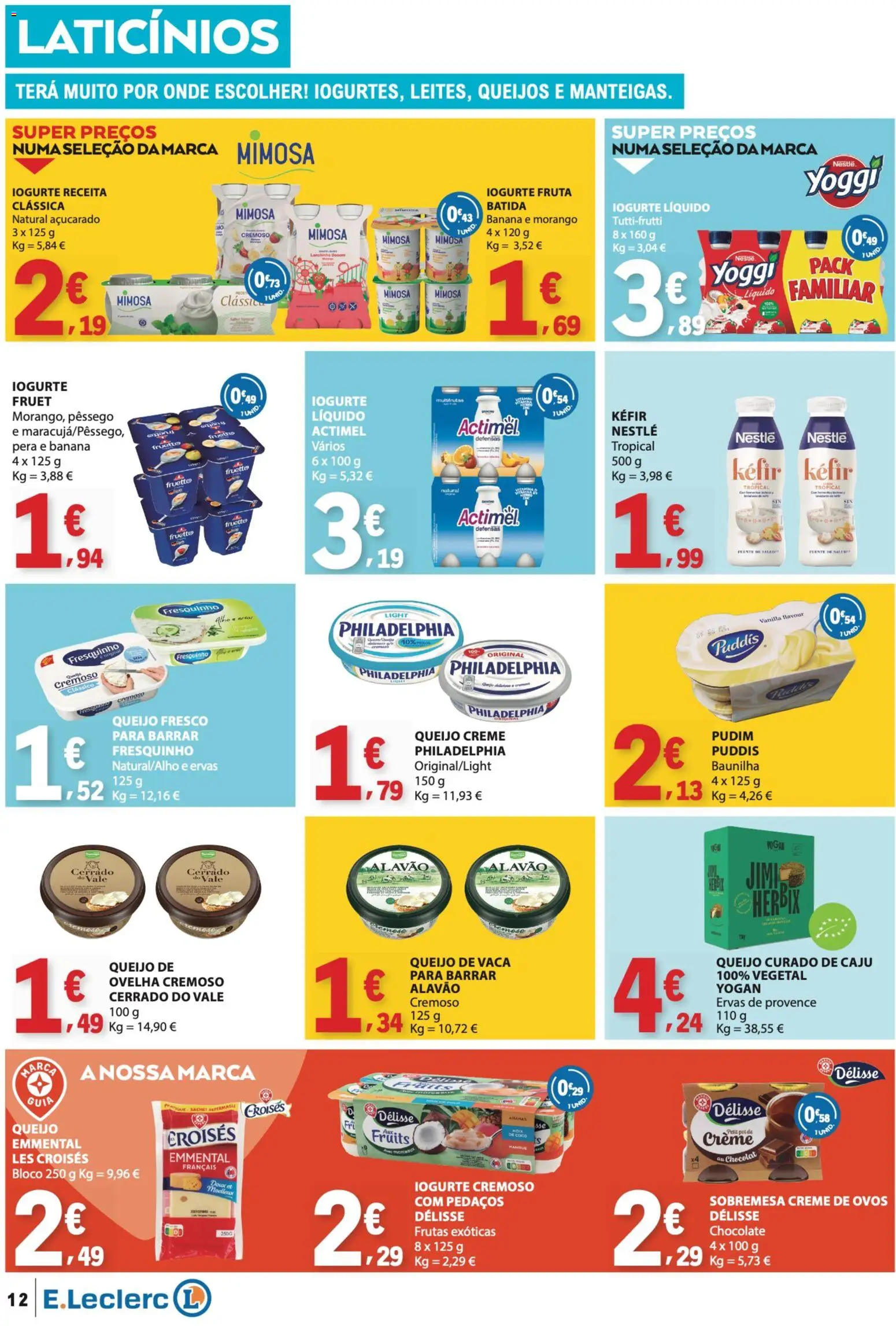 E.Leclerc folheto Semanal Aniversário 31 │ válido de 22/10/2026 | Página: 12 | Produtos: Queijo creme, Kefir, Ovos, Coco