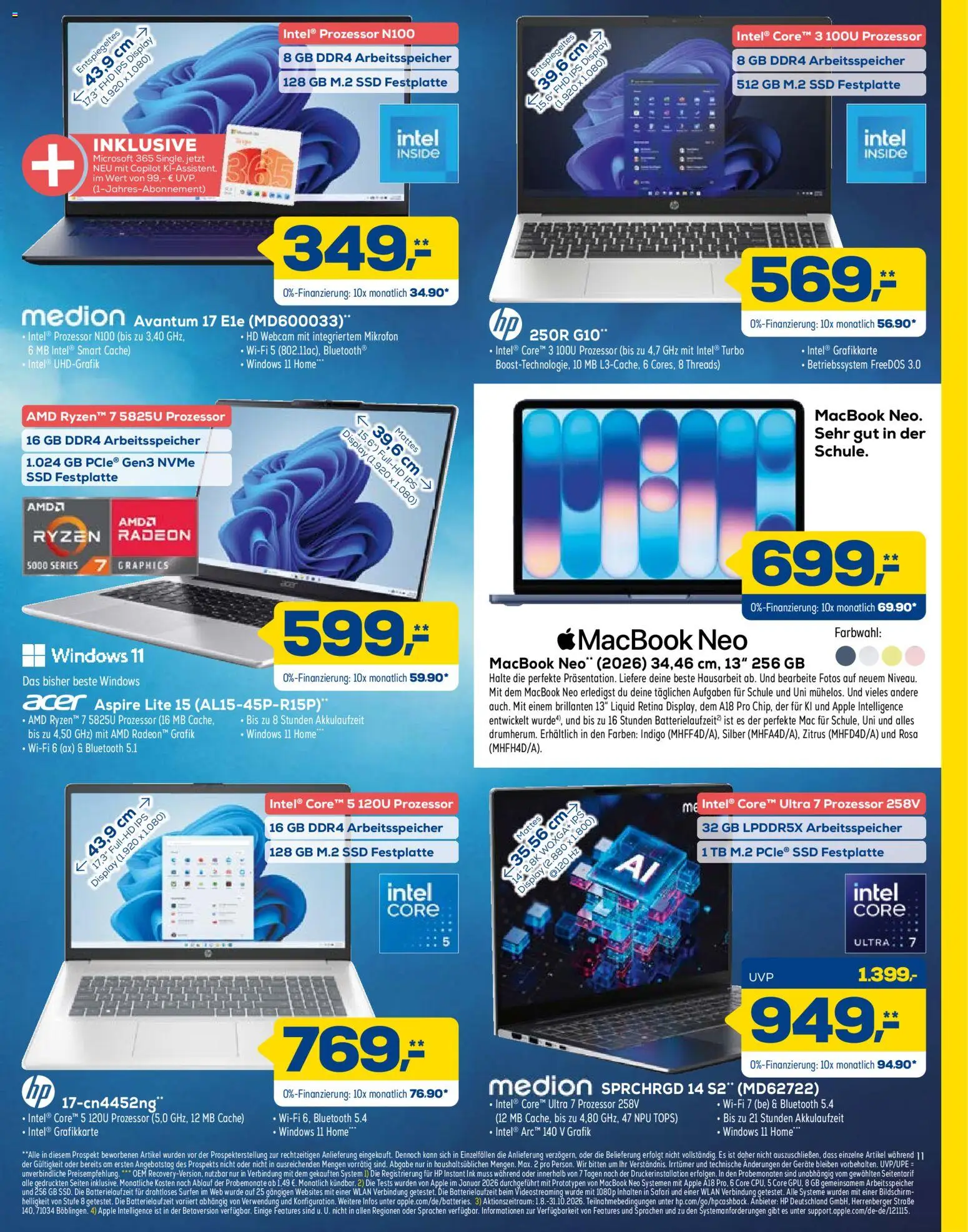 Euronics Prospekt – gültig ab 26.09.2026 | Seite: 11 | Produkte: Macbook, Apple, Bildschirm, Grafikkarte
