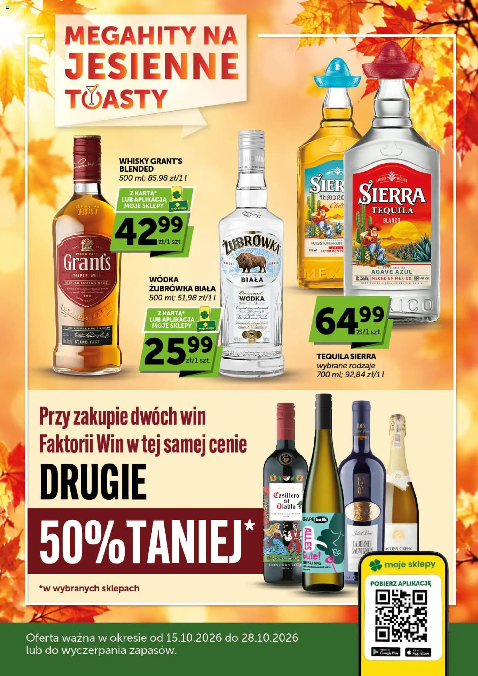 Euro Sklep gazetka alkoholowa od 15.10.2026 | Strona: 1 | Produkty: Riesling, Tequila Sierra, Tequila, Whisky