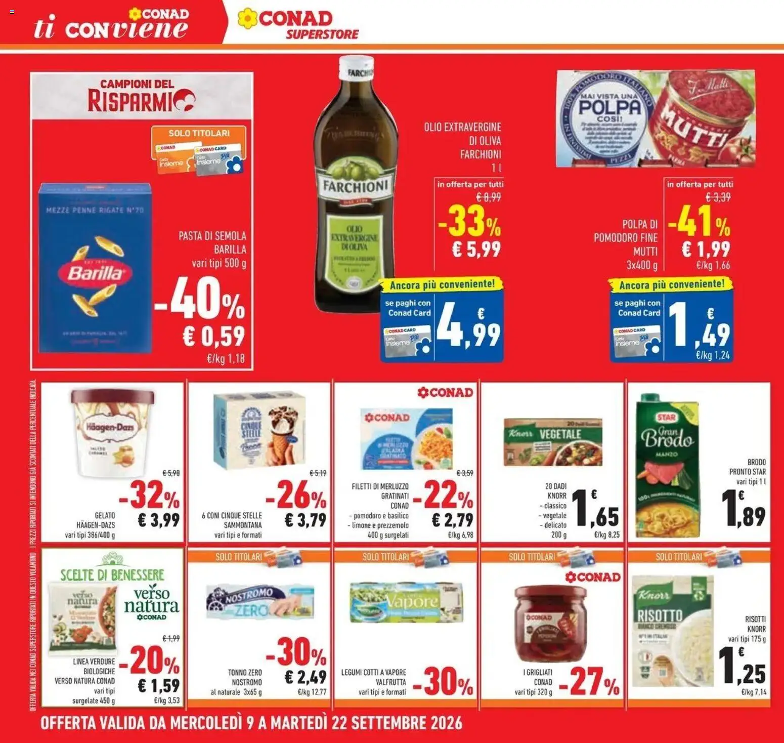 Volantino Conad dal 09/09/2026 > Anteprima | Pagina: 8 | Prodotti: Verdure, Pasta di semola, Prezzemolo, Mutti