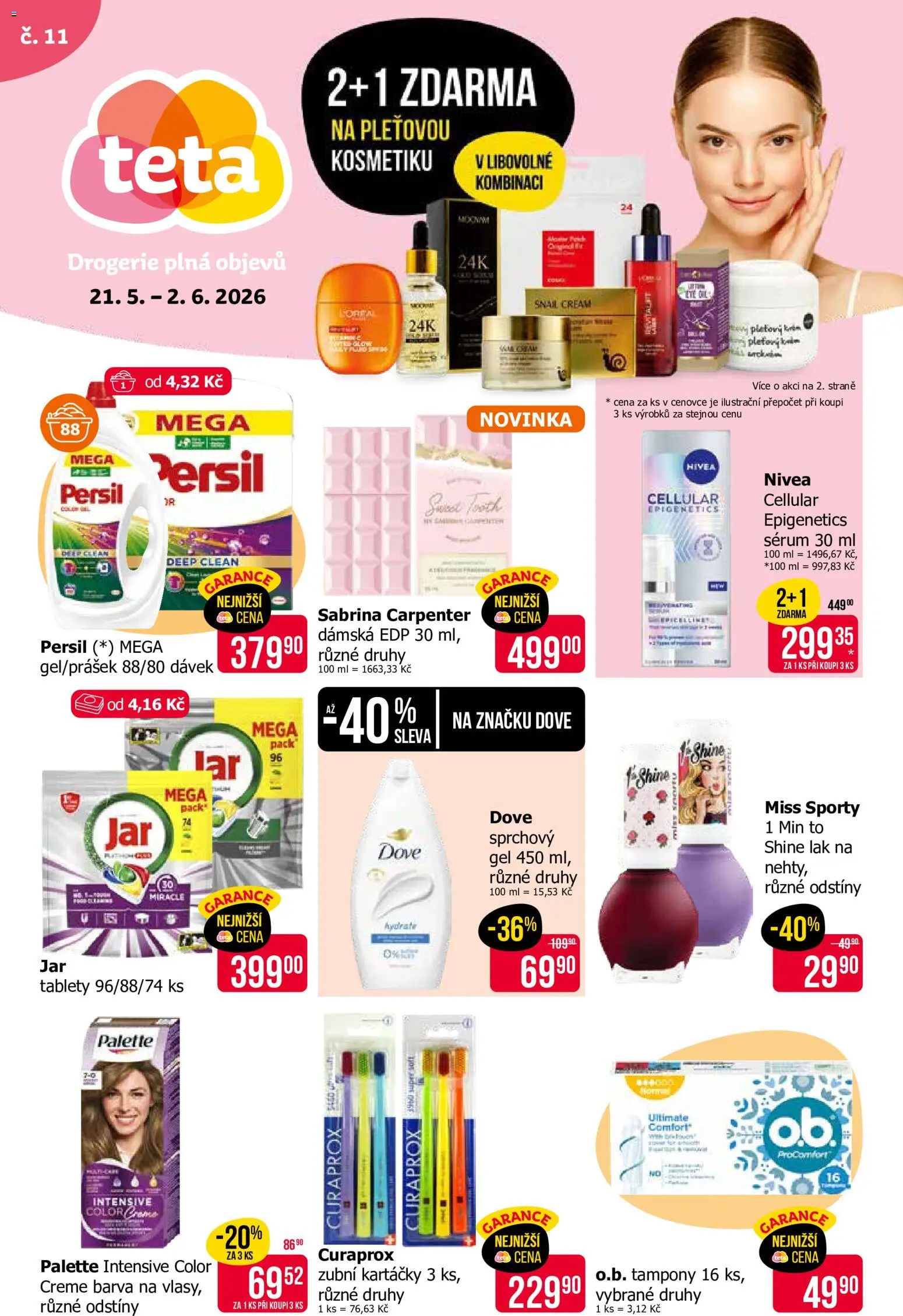 TETA Drogerie leták od 21.05.2026 | Strana: 1 | Produkty: Crema, Curaprox, Dove, Jar