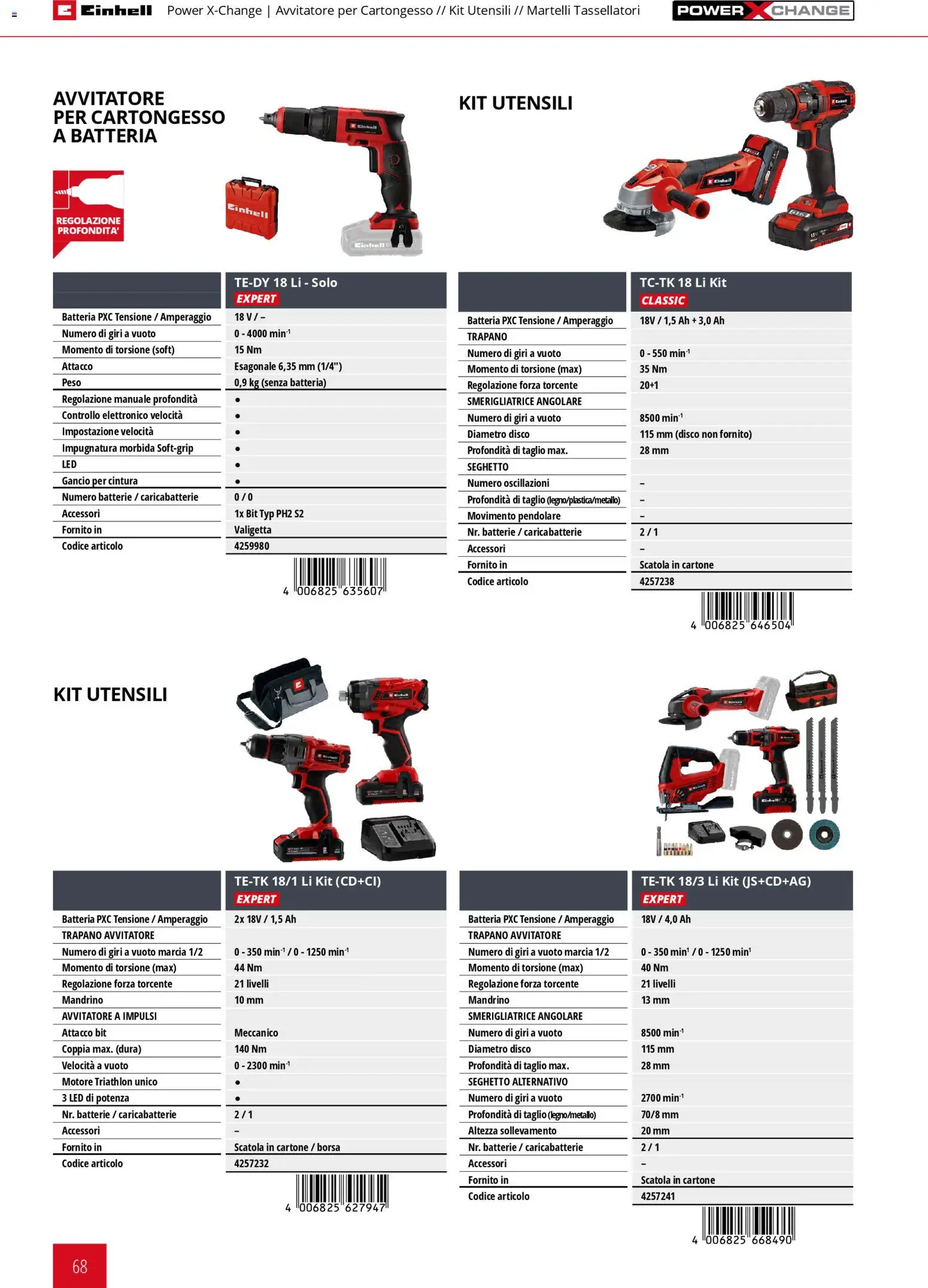 Volantino Einhell del 17.03.2026 | Pagina: 70 | Prodotti: Smerigliatrice, Scatola, Batterie, Caricabatterie