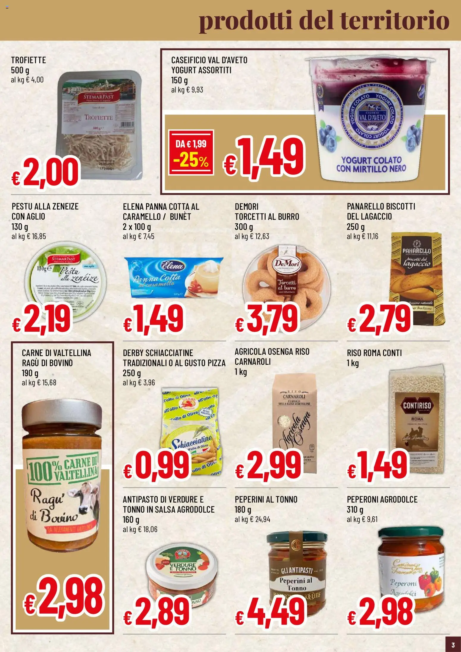 Volantino Famila del 30/07/2026 | Pagina: 3 | Prodotti: Peperoni, Burro, Ragú, Olio di Oliva