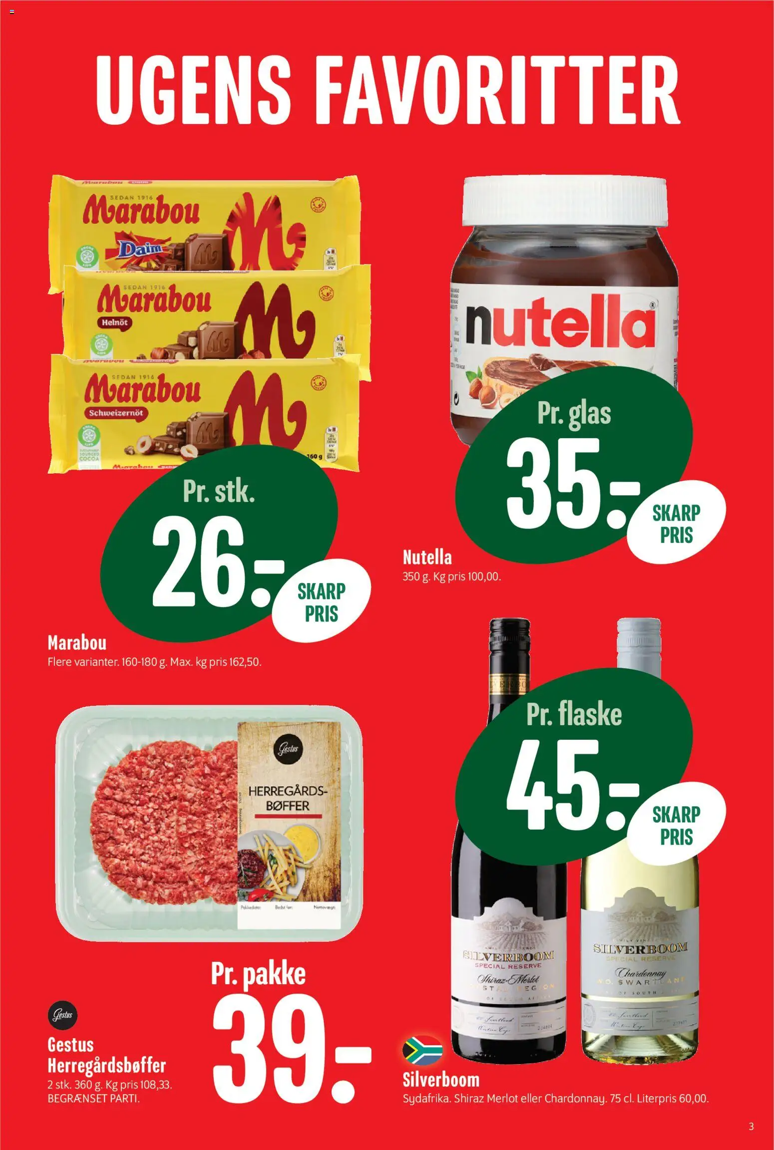 Min Købmand tilbudsavis – gyldig fra 18/09/2026 | Side: 3 | Produkter: Bøffer, Nutella