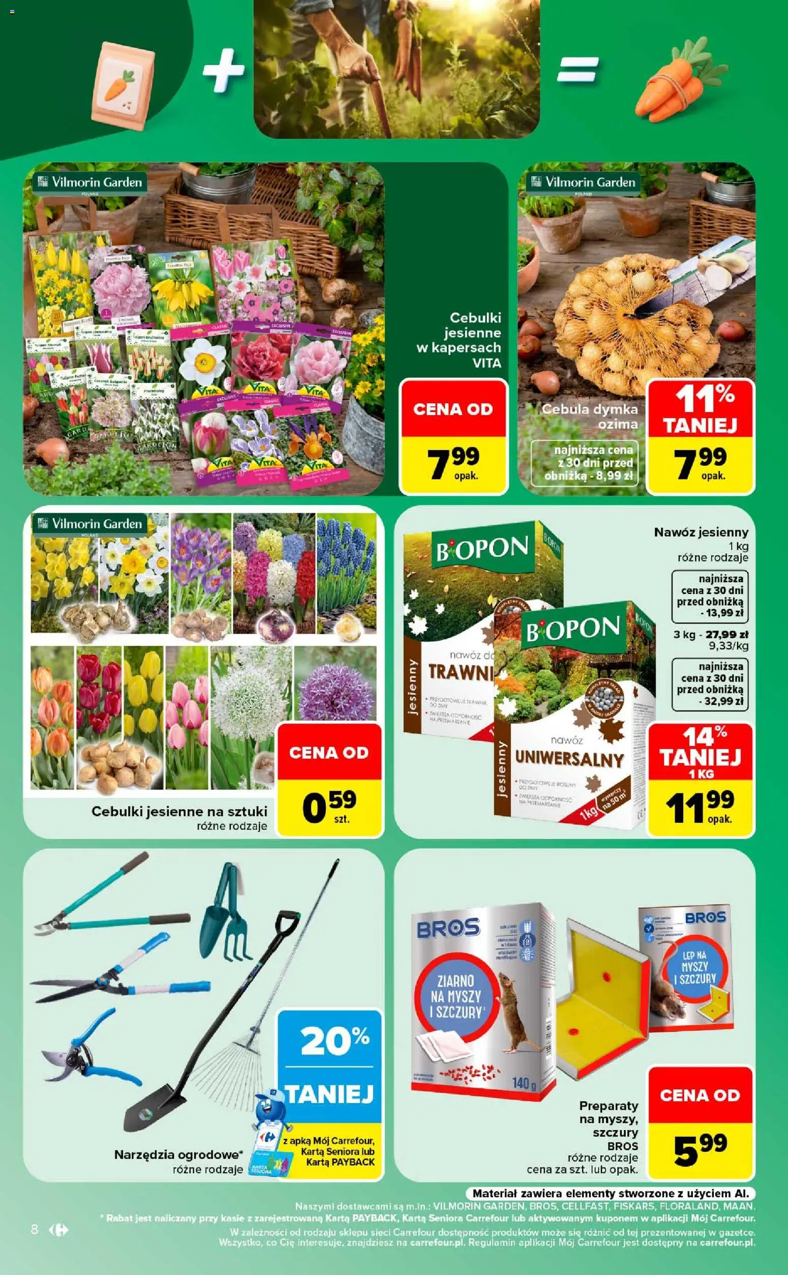 Carrefour gazetka - Same okazje od 24.08.2026 | Strona: 8 | Produkty: Cebula dymka, Karta, Narzędzia, Cebula