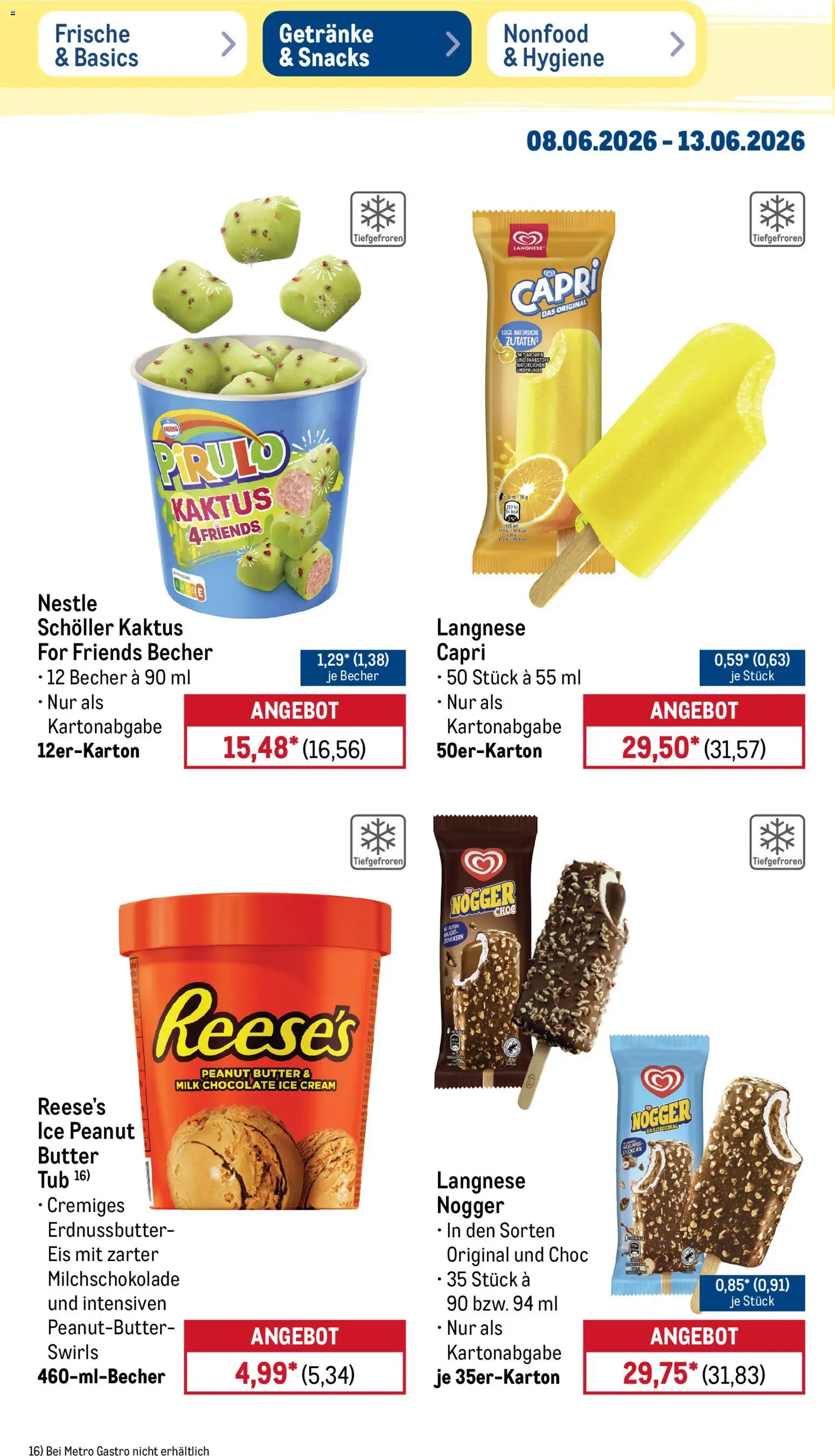 Metro Prospekt – gültig ab 08.06.2026 | Seite: 24 | Produkte: Langnese, Butter, Eis