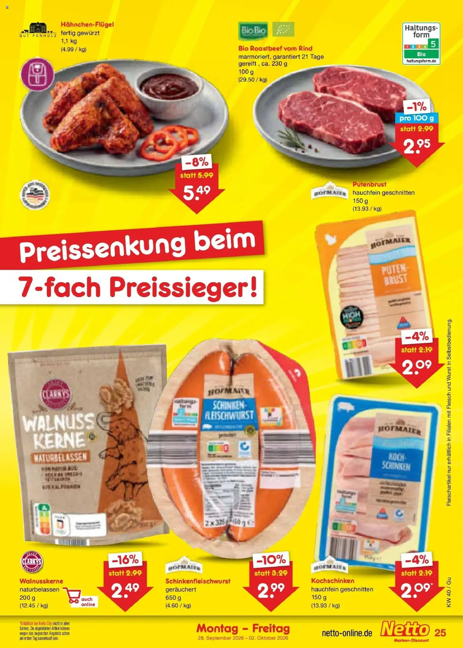 Netto Marken-Discount Prospekt Augustusburg – gültig ab 28.09.2026 | Seite: 35 | Produkte: Putenbrust, Roastbeef, Wurst, Fleisch