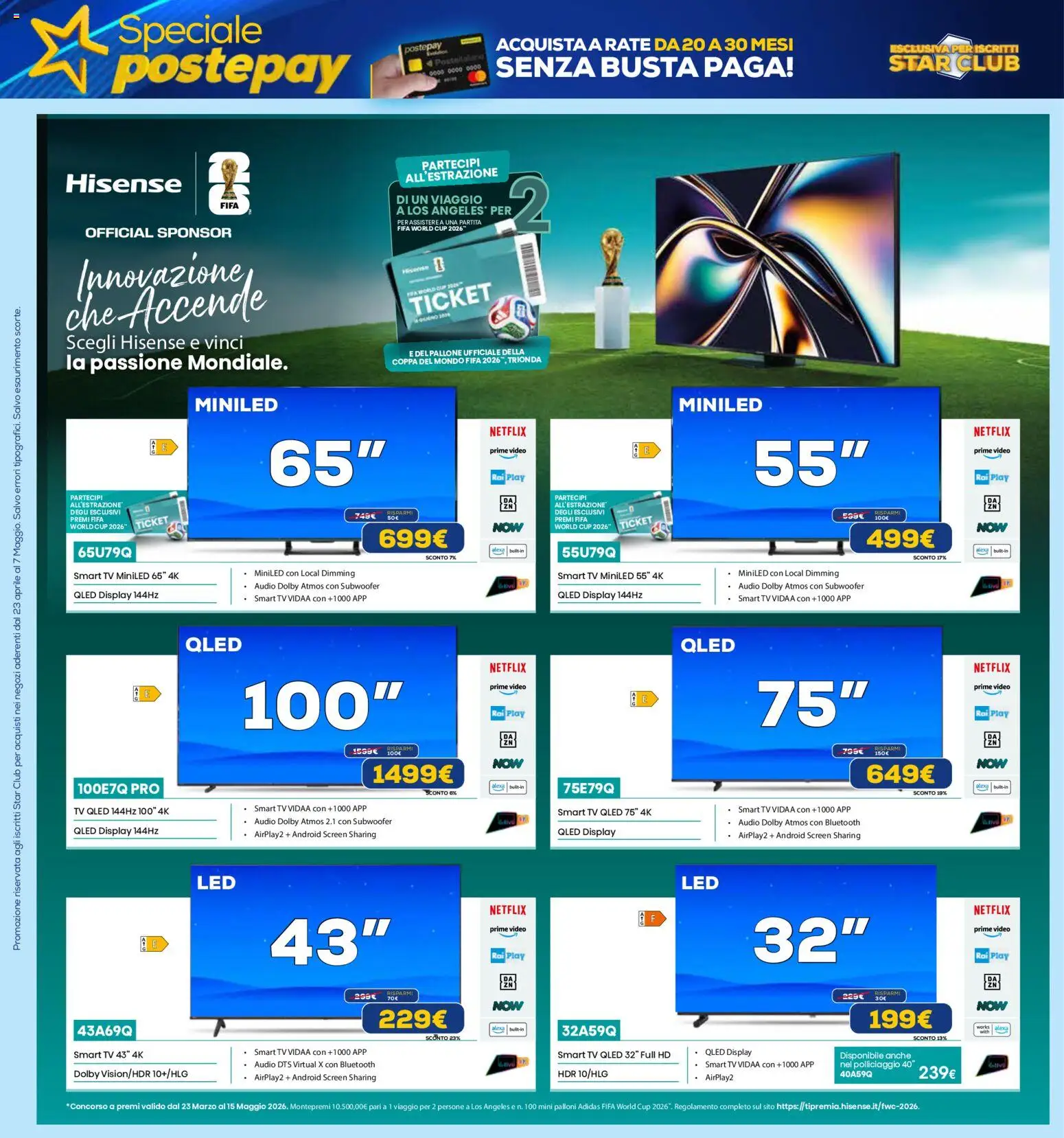 Volantino Euronics del 23.04.2026 | Pagina: 17 | Prodotti: smart TV, Pallone, Video, Audio