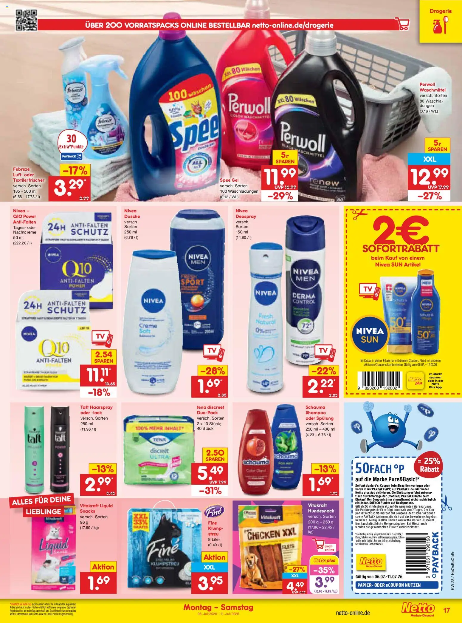 Netto Marken-Discount Prospekt – gültig ab 06.07.2026 | Seite: 25 | Produkte: Perwoll, Shampoo, Waschmittel, Deospray