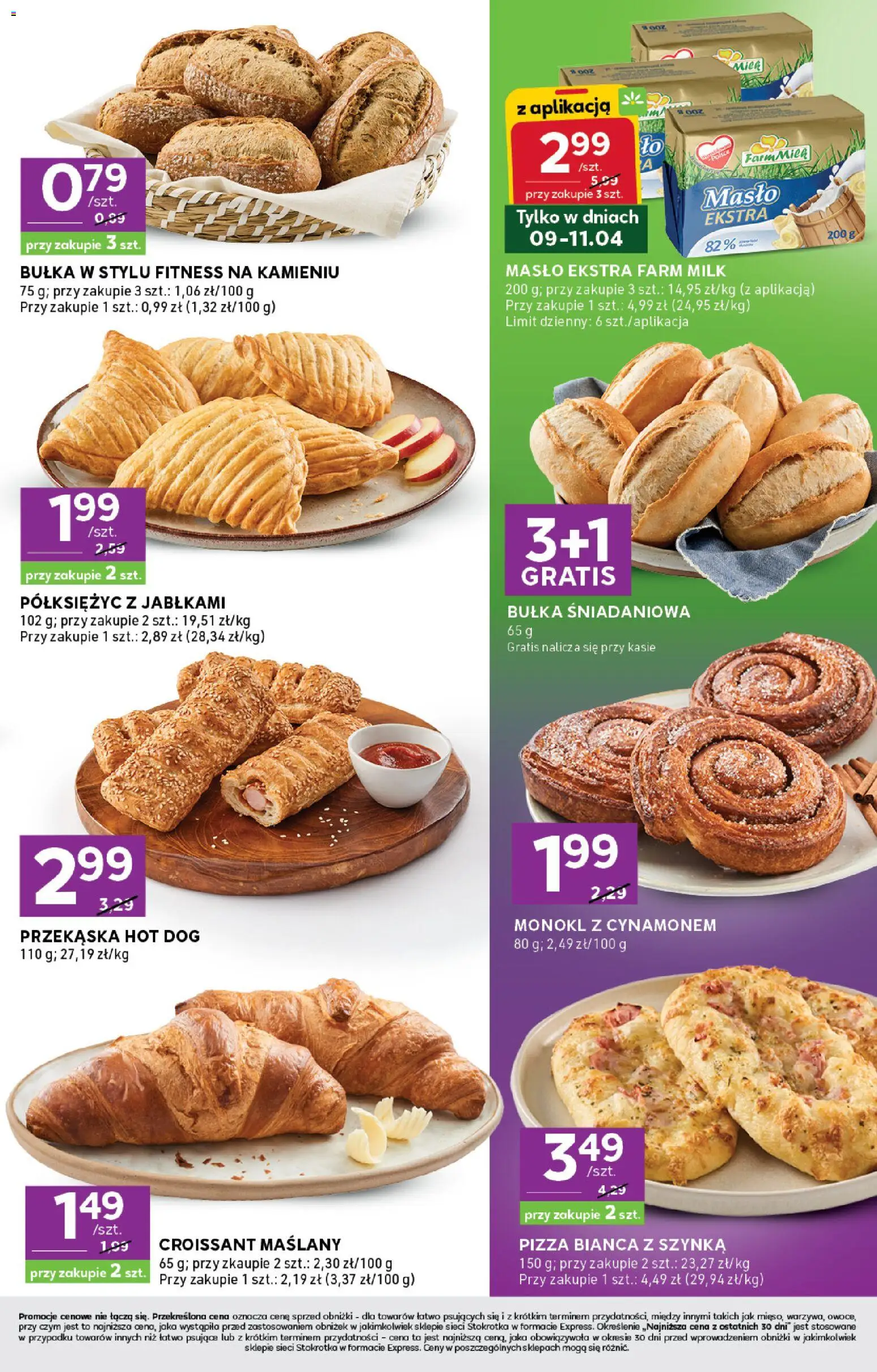 Stokrotka gazetka - Express od 09.04.2026 | Strona: 3 | Produkty: Stokrotka, Bułka, Masło, Pizza