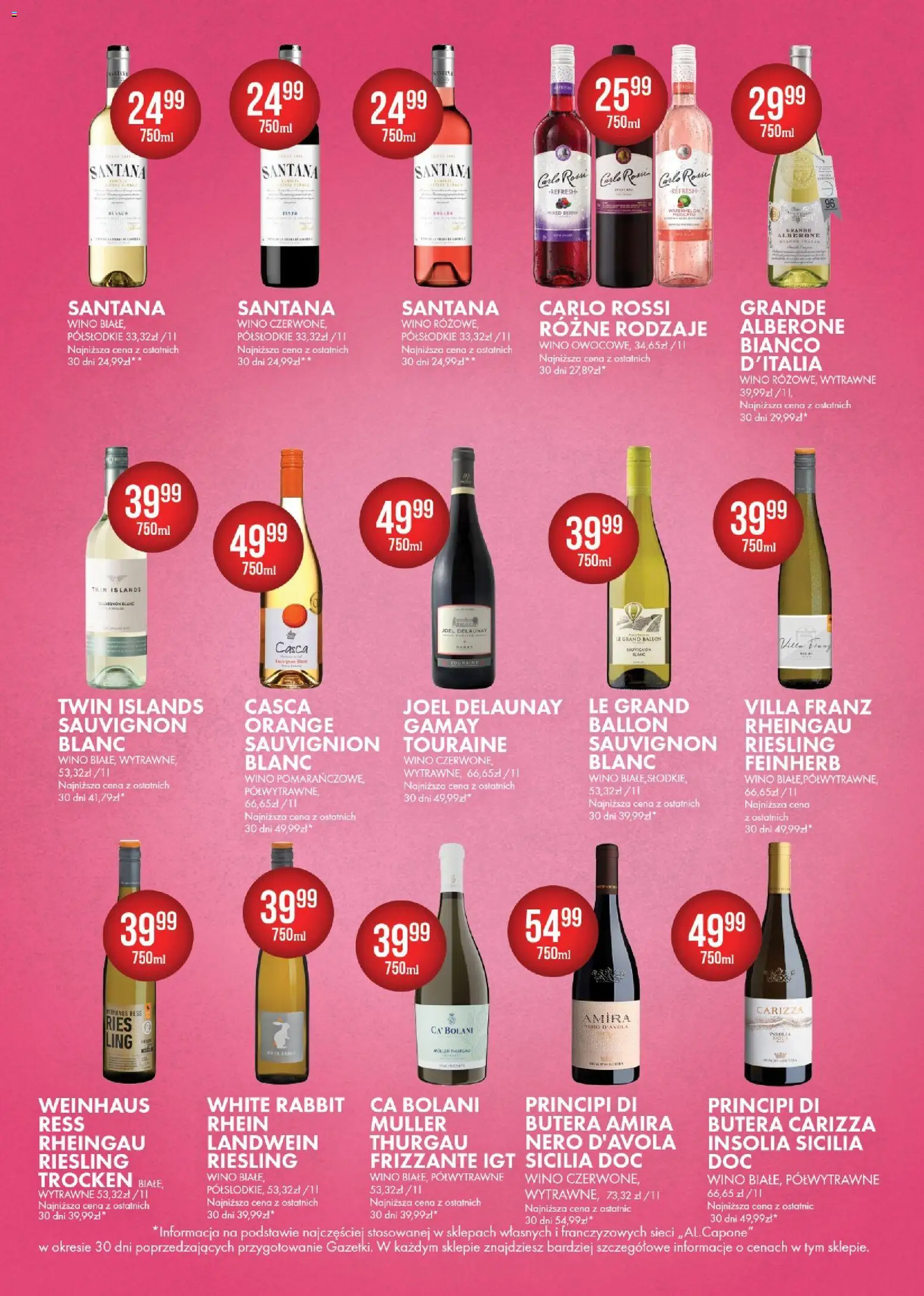 Al.Capone gazetka od 10.08.2026 | Strona: 13 | Produkty: Riesling wino, Riesling, Wino, Carlo Rossi
