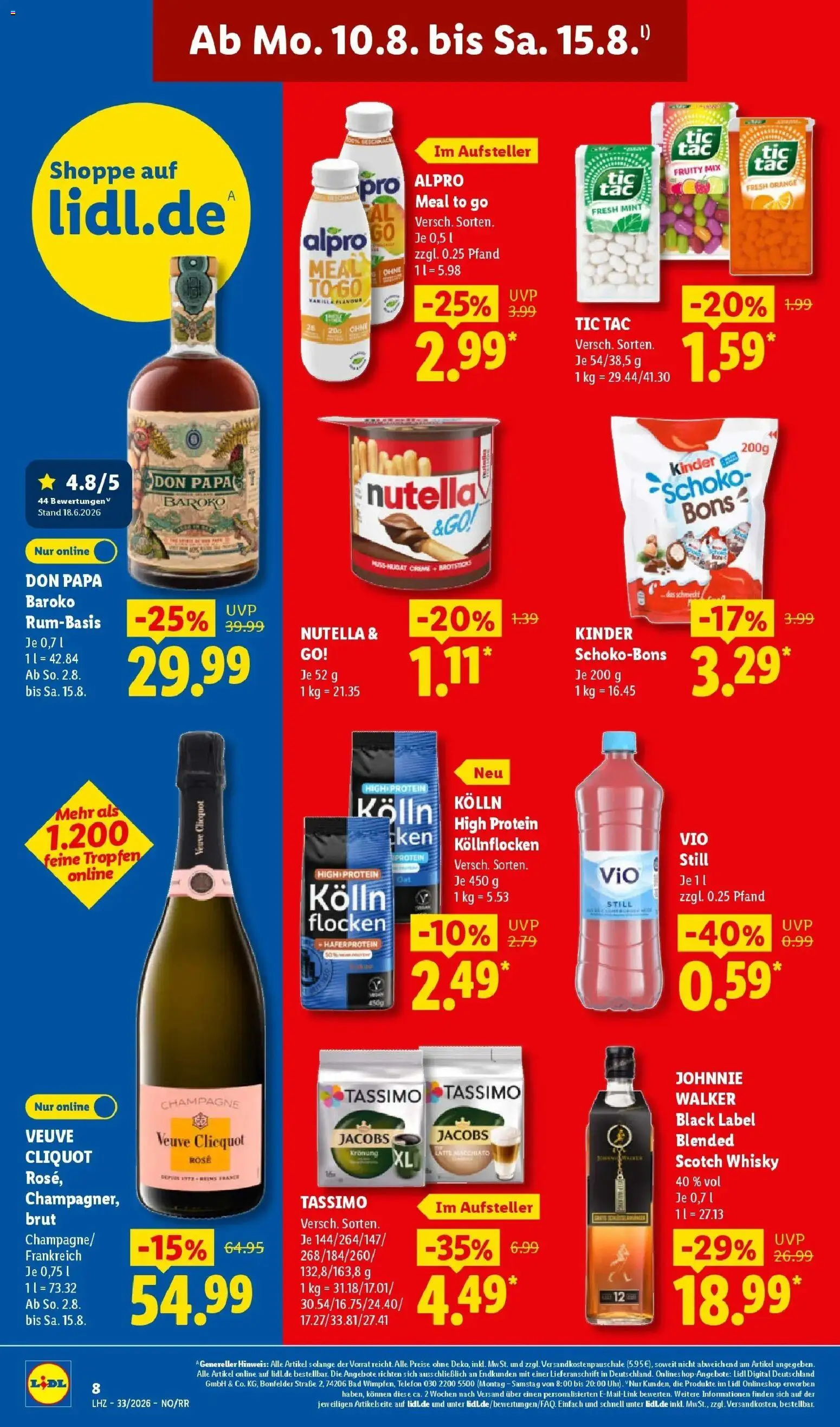 Lidl Prospekt Zülpich – gültig ab 10.08.2026 | Seite: 20 | Produkte: Whisky, Kolln, Nutella, Alpro
