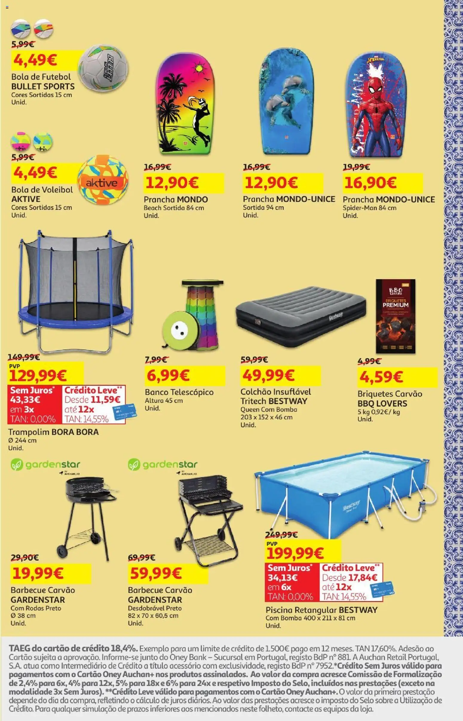 Auchan - Férias de Verão  Casa Verão │ válido de 22/07/2026 | Página: 9 | Produtos: Piscina, Trampolim, Colchão, Prancha