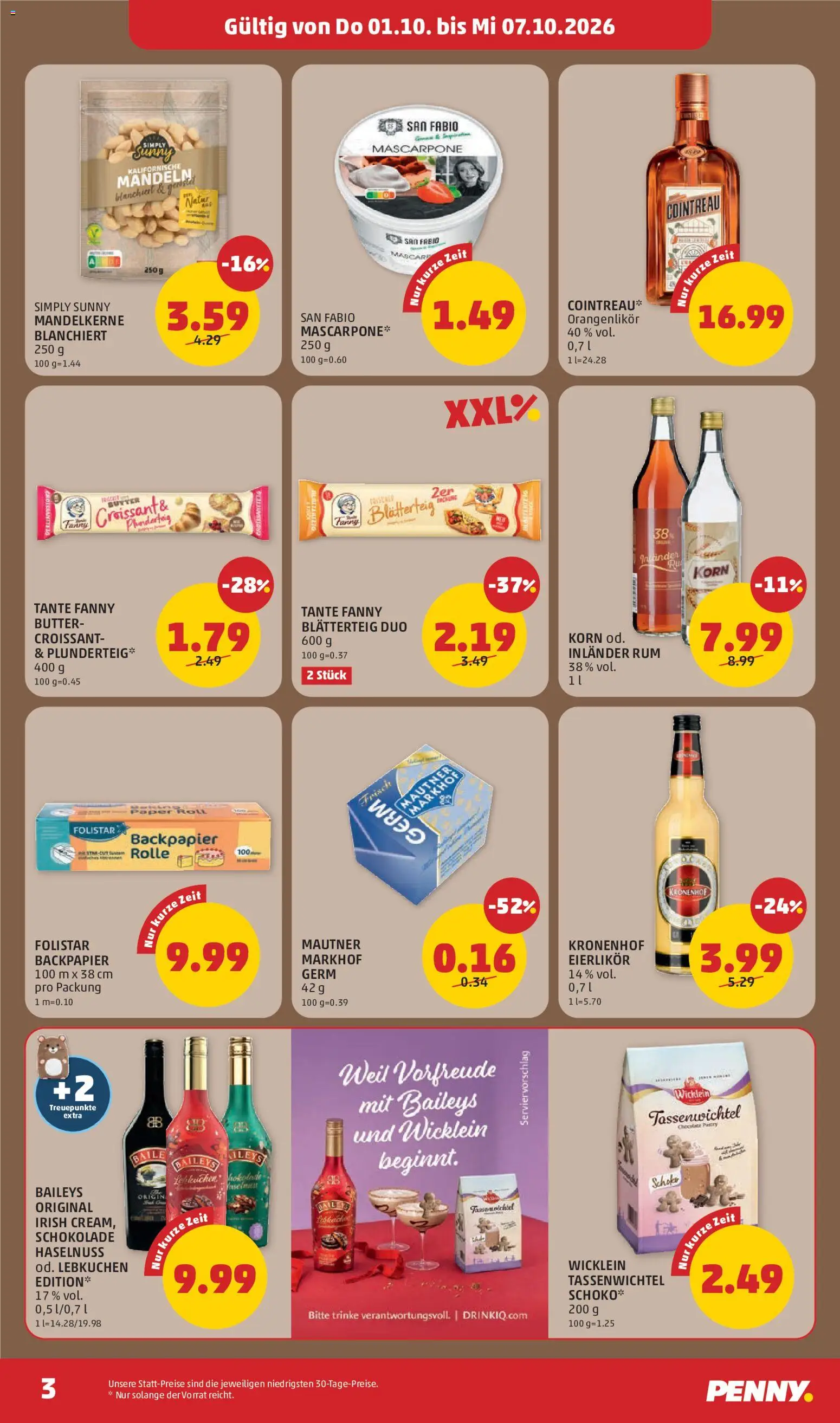 Penny Markt Familien-Backspaß gültig ab 01.10.2026 | Seite: 3 | Produkte: Orangenlikör, Butter, Schokolade, Lebkuchen