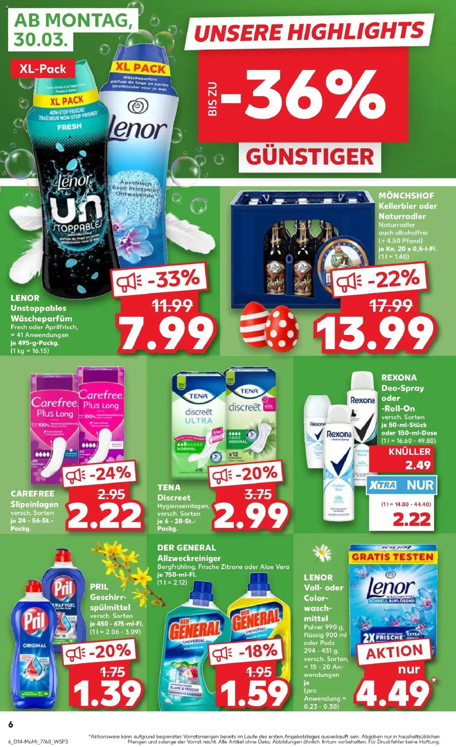 Kaufland Prospekt Überlingen	 – gültig ab 30.03.2026 | Seite: 6 | Produkte: Lenor, Deodorant, Deospray, Pril