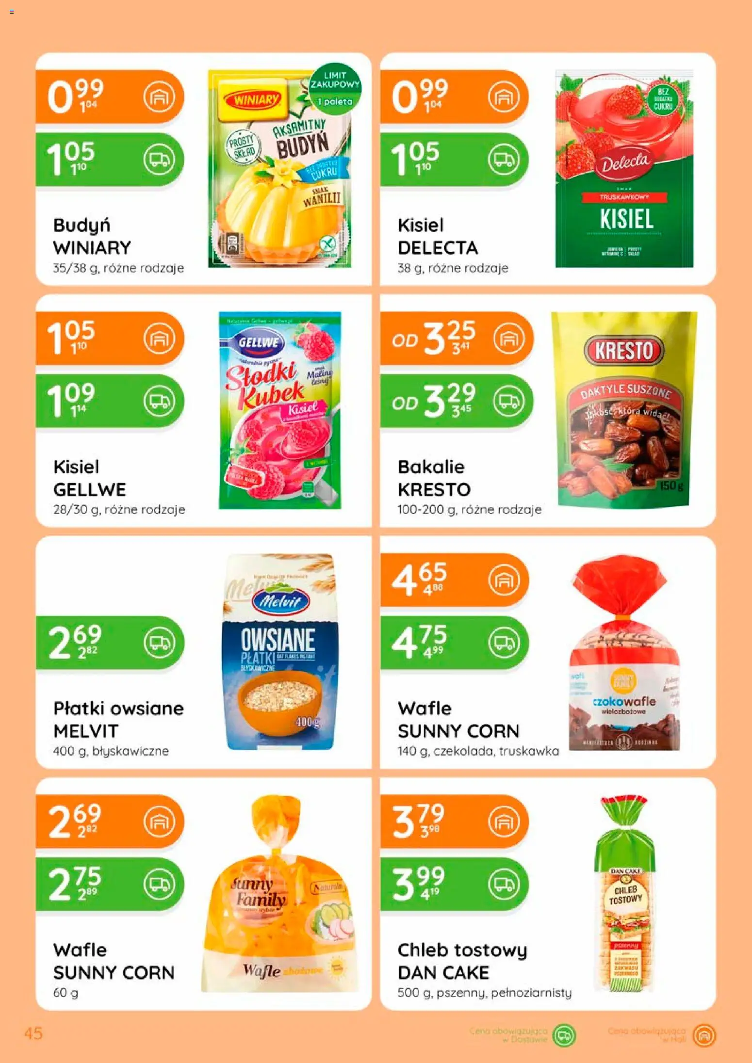 Eurocash gazetka od 17.09.2026 | Strona: 45 | Produkty: Chleb tostowy, Kisiel, Bakalie, Chleb