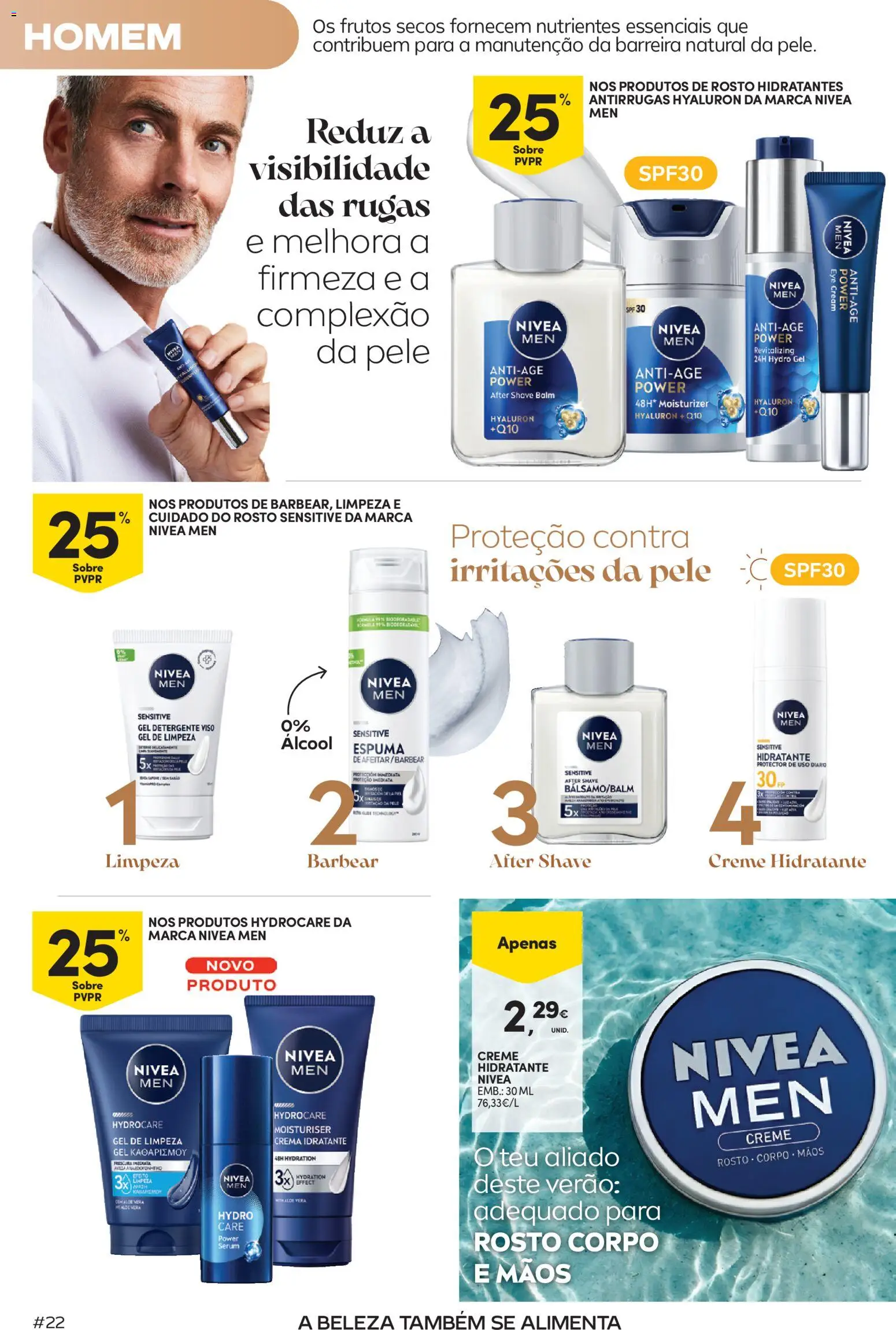 Continente Beleza: Ingridientes para uma pele de verão │ válido de 19.05.2026 | Página: 22 | Produtos: Detergente, Mel, Creme, Gel de limpeza