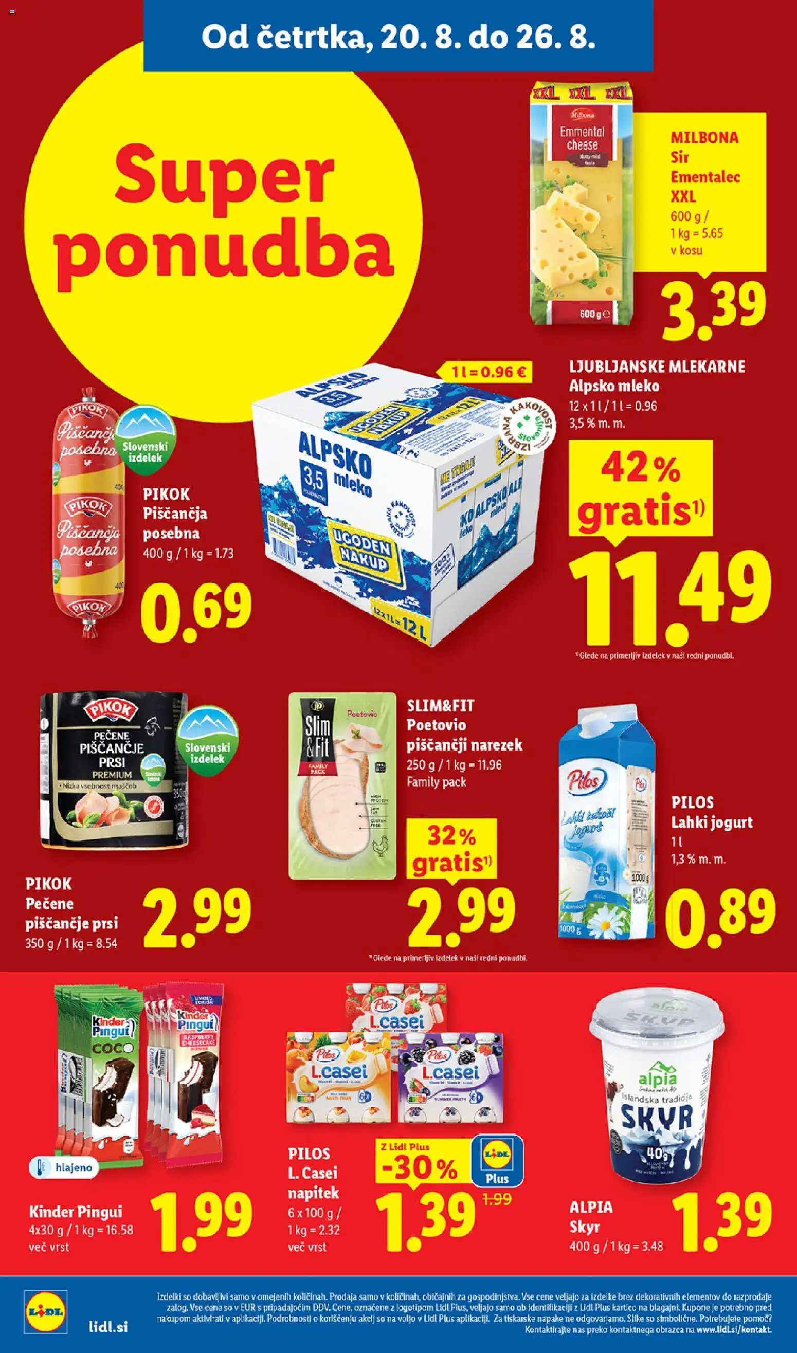 Novi Lidl katalog ponudbe – veljaven od 20.08.2026 | Stran: 6 | Izdelki: Ementalec, Skyr, Mleko, Sir