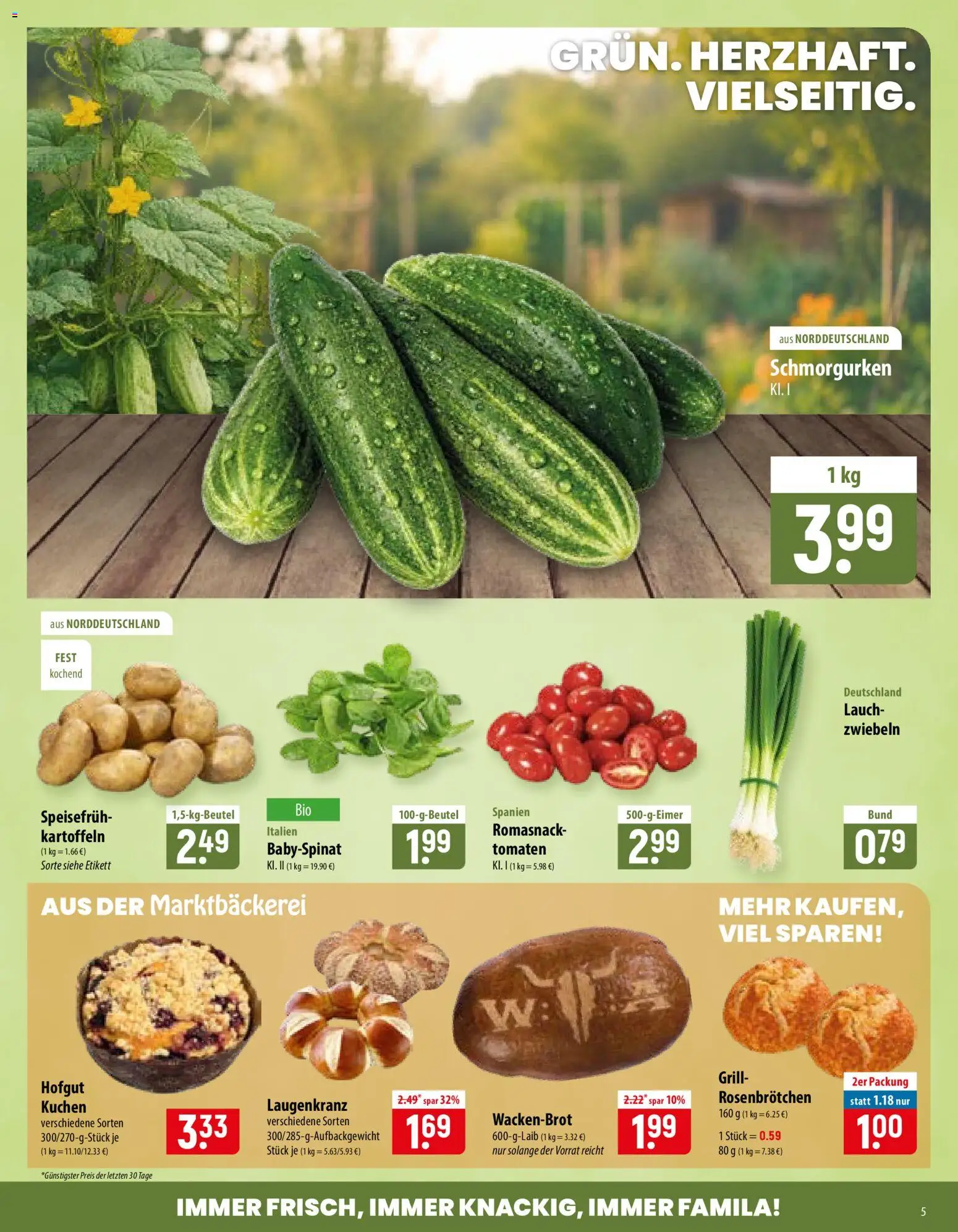 Famila Prospekt – gültig ab 27.07.2026 | Seite: 5 | Produkte: Grill, Kartoffeln, Zwiebeln, Kuchen
