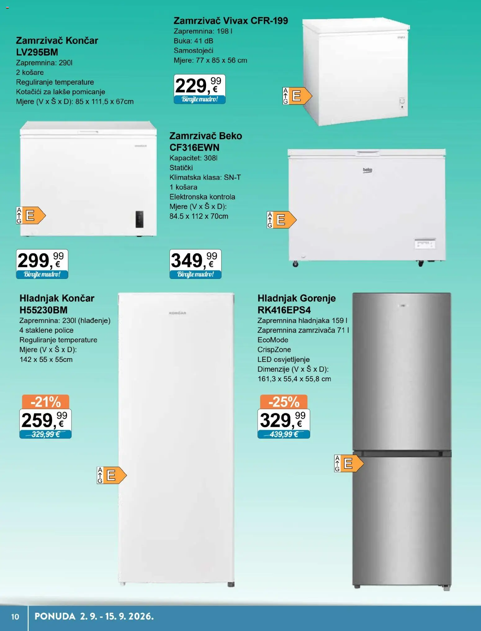 KTC katalog | vrijedi od 02.09.2026 | Stranica: 4 | Proizvodi: Led, Košare, Hladnjak, Zamrzivač