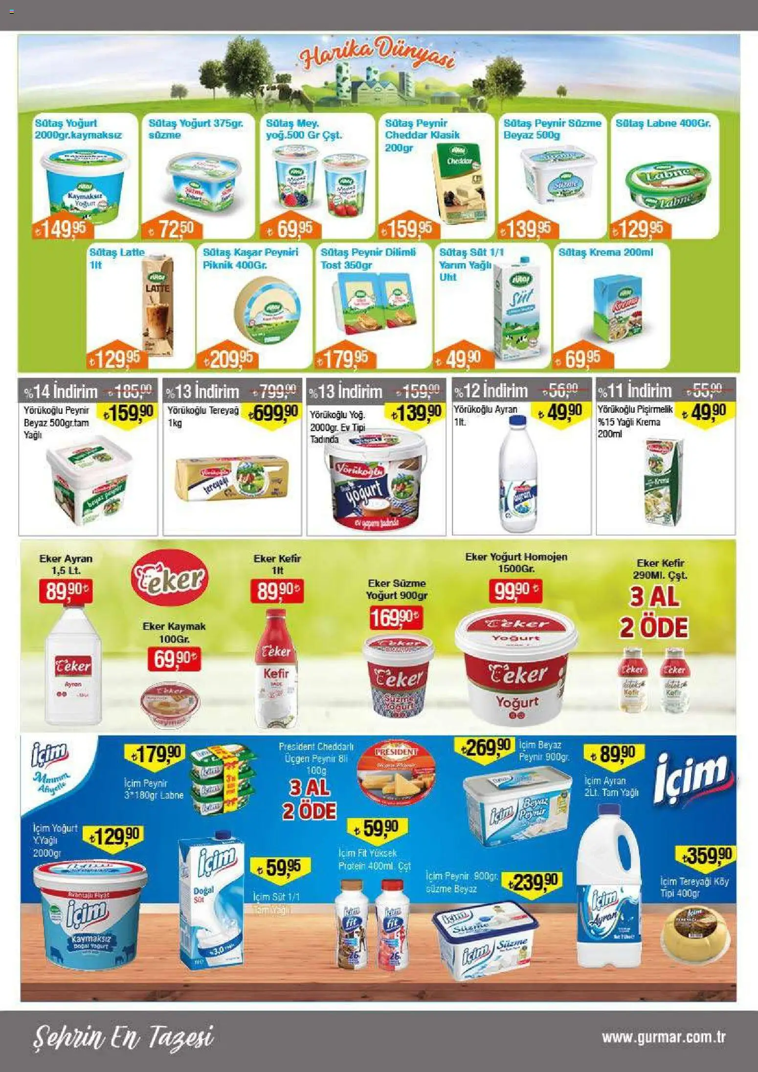 Gürmar Katalog - 01 Temmuz 2026 tarihinden itibaren geçerlidir | Sayfa: 5 | Ürünler: Süt, Tereyağı, Yoğurt, Krema