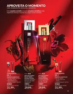 Pré-visualização Attraction Instinct Eau de Toilette em Spray Para Ele, Pimentos Vermelhos. Patchouli. Baunilha Amadeirada. válido de 01.06.2026 | Página: 85 | Produtos: Eau de toilette, Gel de banho, Banho