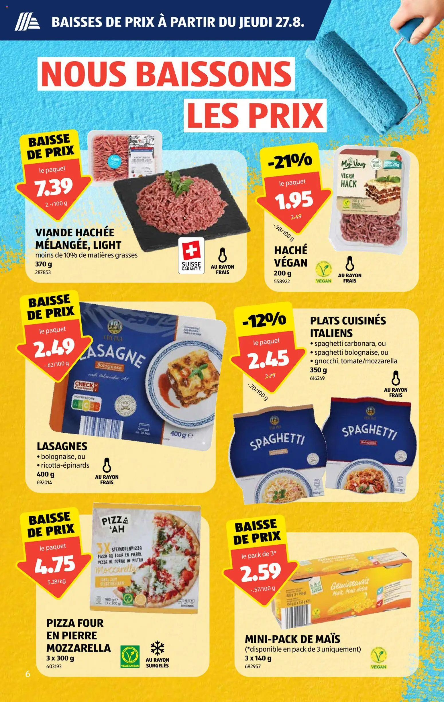 Aldi aktionen FR – gültig ab 27.08.2026 | Seite: 6 | Produkte: Mais, Pizza