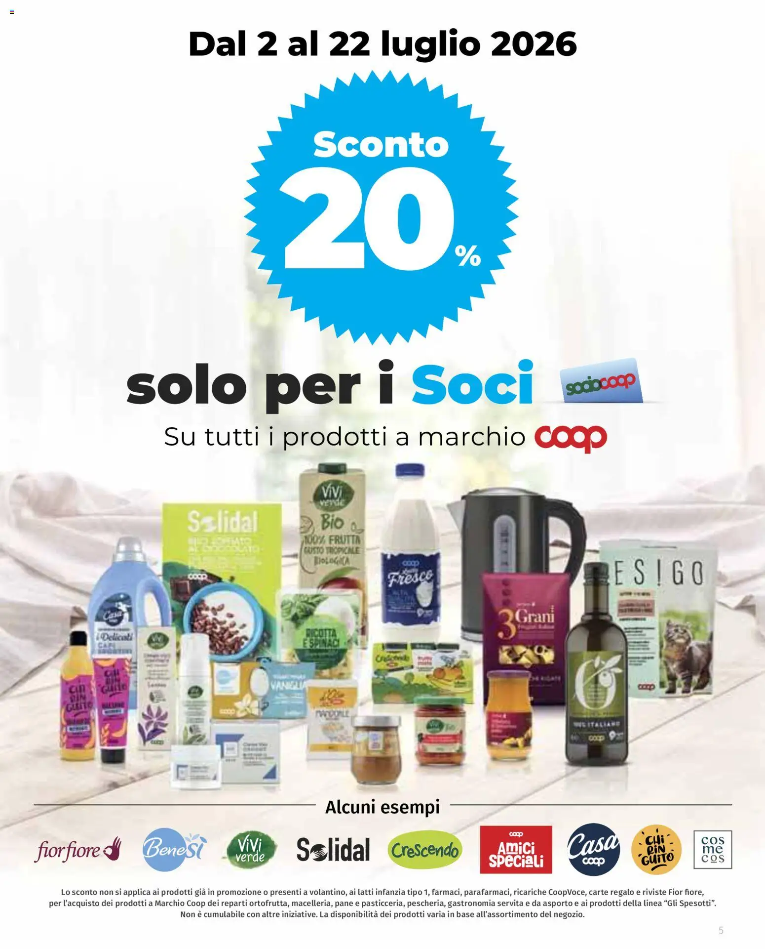 Volantino COOP del 02/07/2026 | Pagina: 5 | Prodotti: Pane, Frutta, Spinaci, Ricotta
