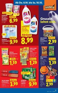 HALLOWEEN Grusel-kürbis, Gefüllt Je 200 g 1 kg = 19.95 Mit Lidl Plus 14.95 ab 04.10.2026 gültig | Seite: 13 | Produkte: Chips, Zucker, Duft, Waschmittel