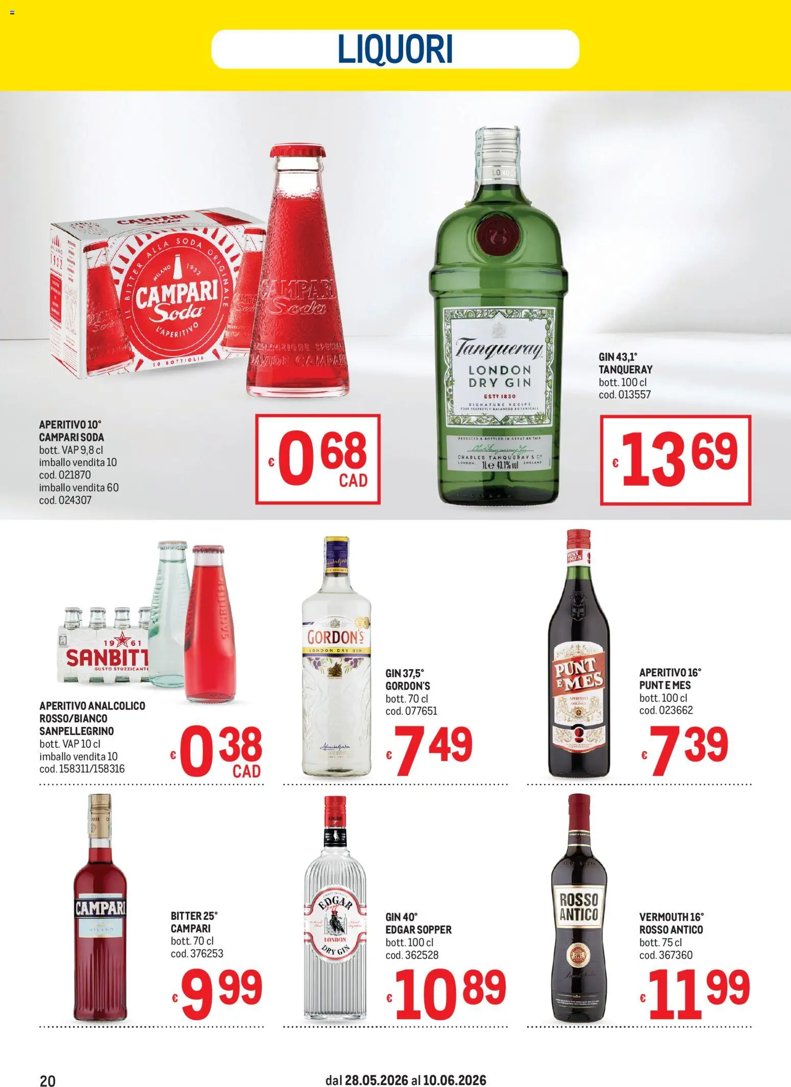 Volantino Metro del 28.05.2026 | Pagina: 20 | Prodotti: Gin, Aperitivo