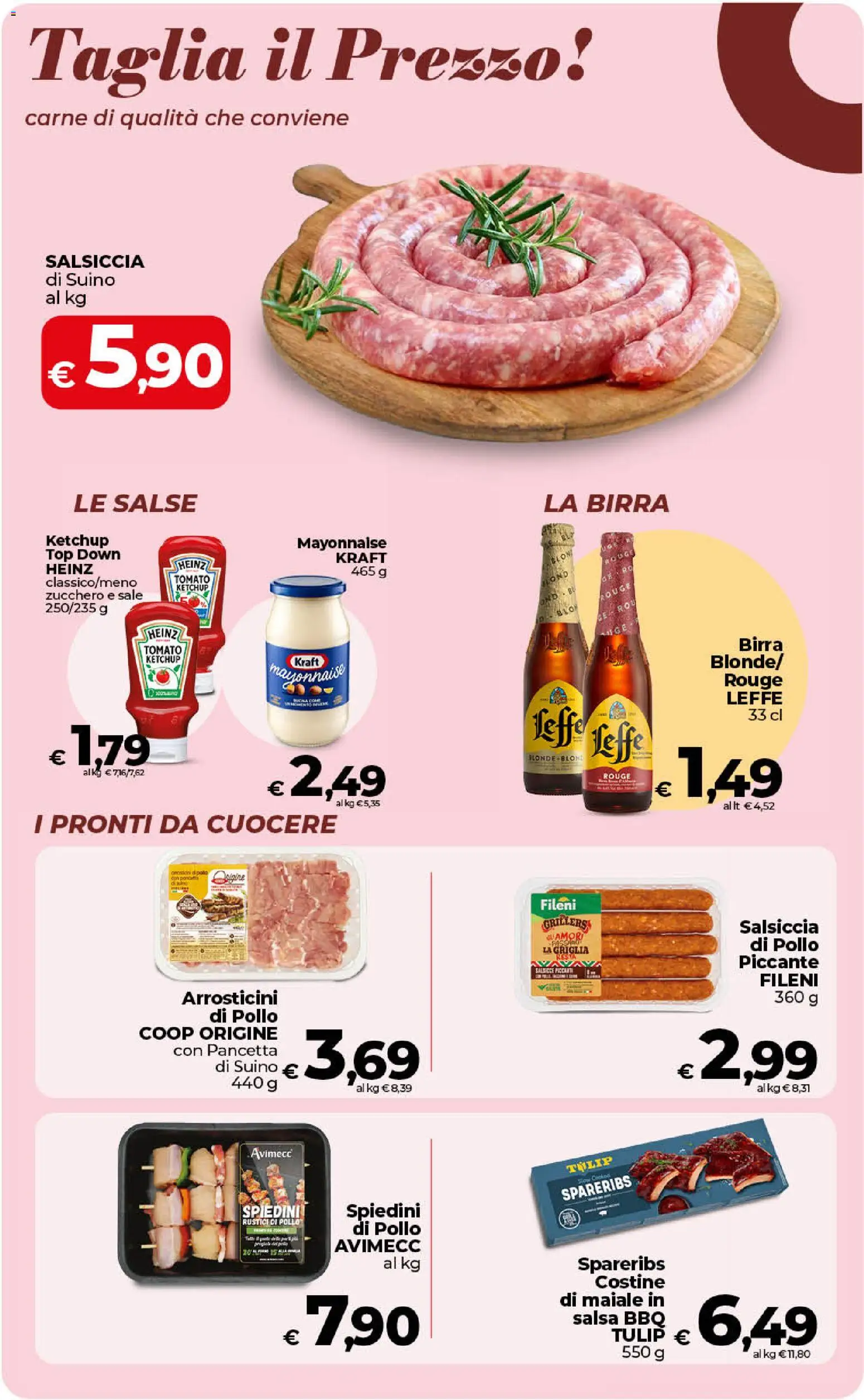 Volantino COOP del 11/08/2026 | Pagina: 18 | Prodotti: Ketchup, Pancetta, Top, Arrosticini