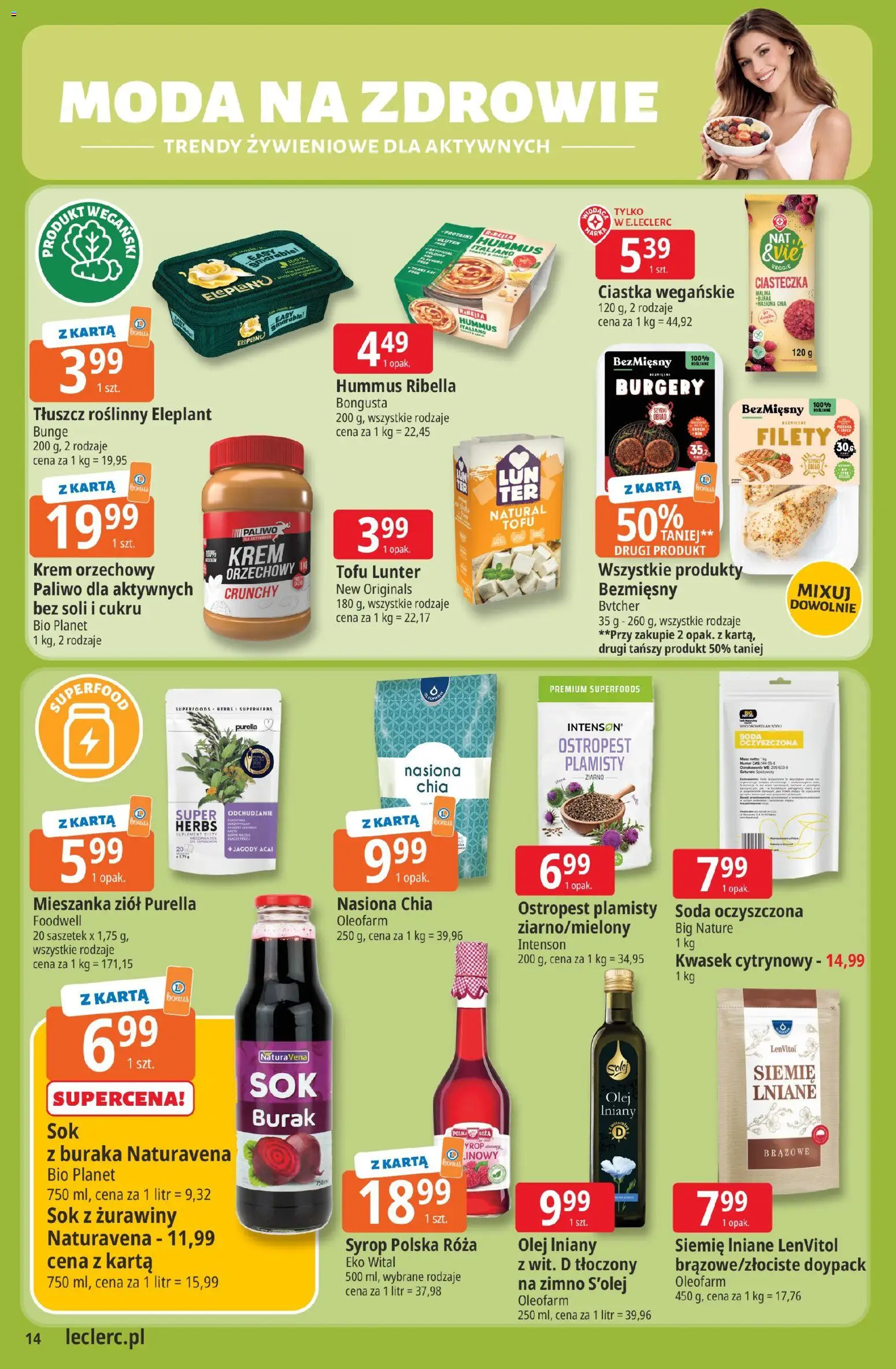 E.Leclerc gazetka - Radom od 19.05.2026 | Strona: 14 | Produkty: Jagody acai, Malina, Olej, Ciasteczka