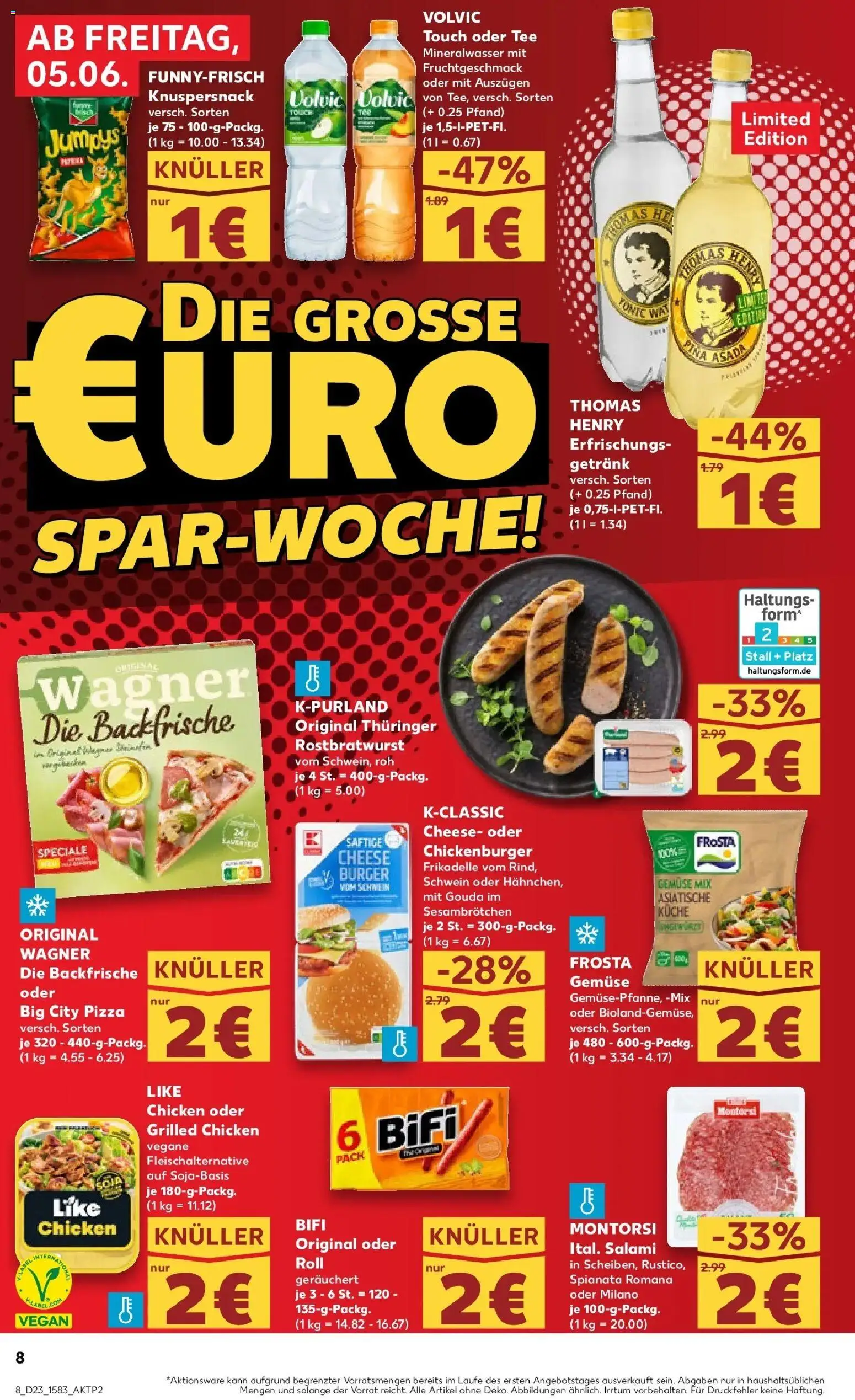 Kaufland Prospekt Northeim – gültig ab 04.06.2026 | Seite: 8 | Produkte: Bifi, Burger, Volvic touch, Volvic