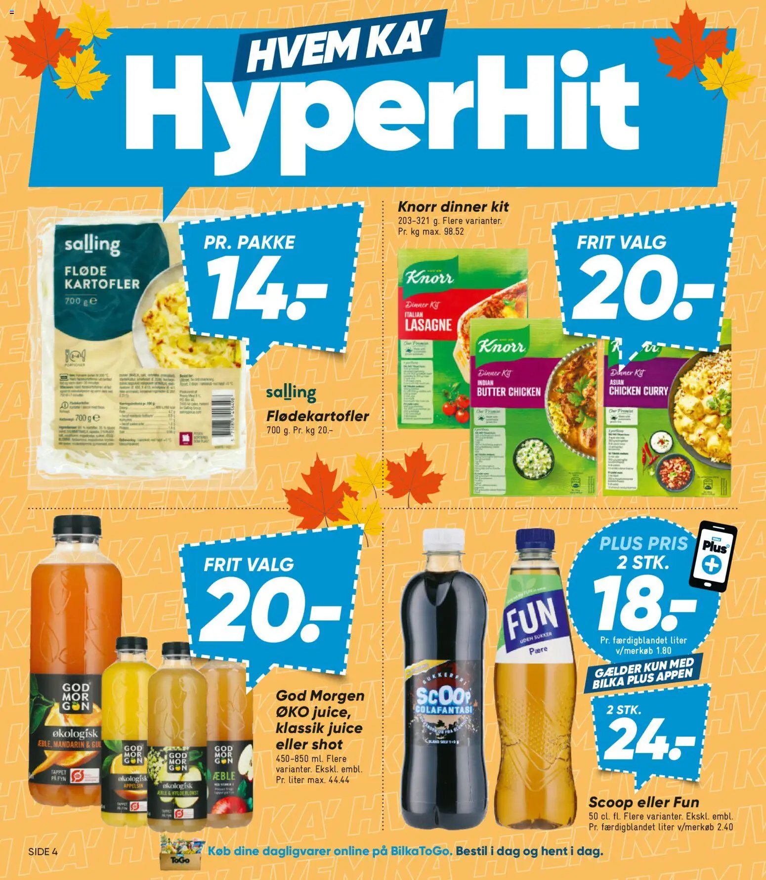 Bilka tilbudsavis – gyldig fra 23/10/2026 | Side: 4 | Produkter: Fløde, Kartofler, Sukker, Lasagne