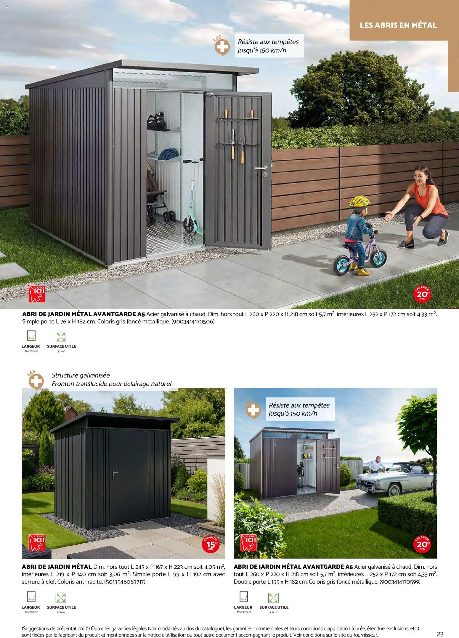 {H1} | Page: 23 | Produits: Porte, Éclairage, Abri de jardin metal, Abri de jardin