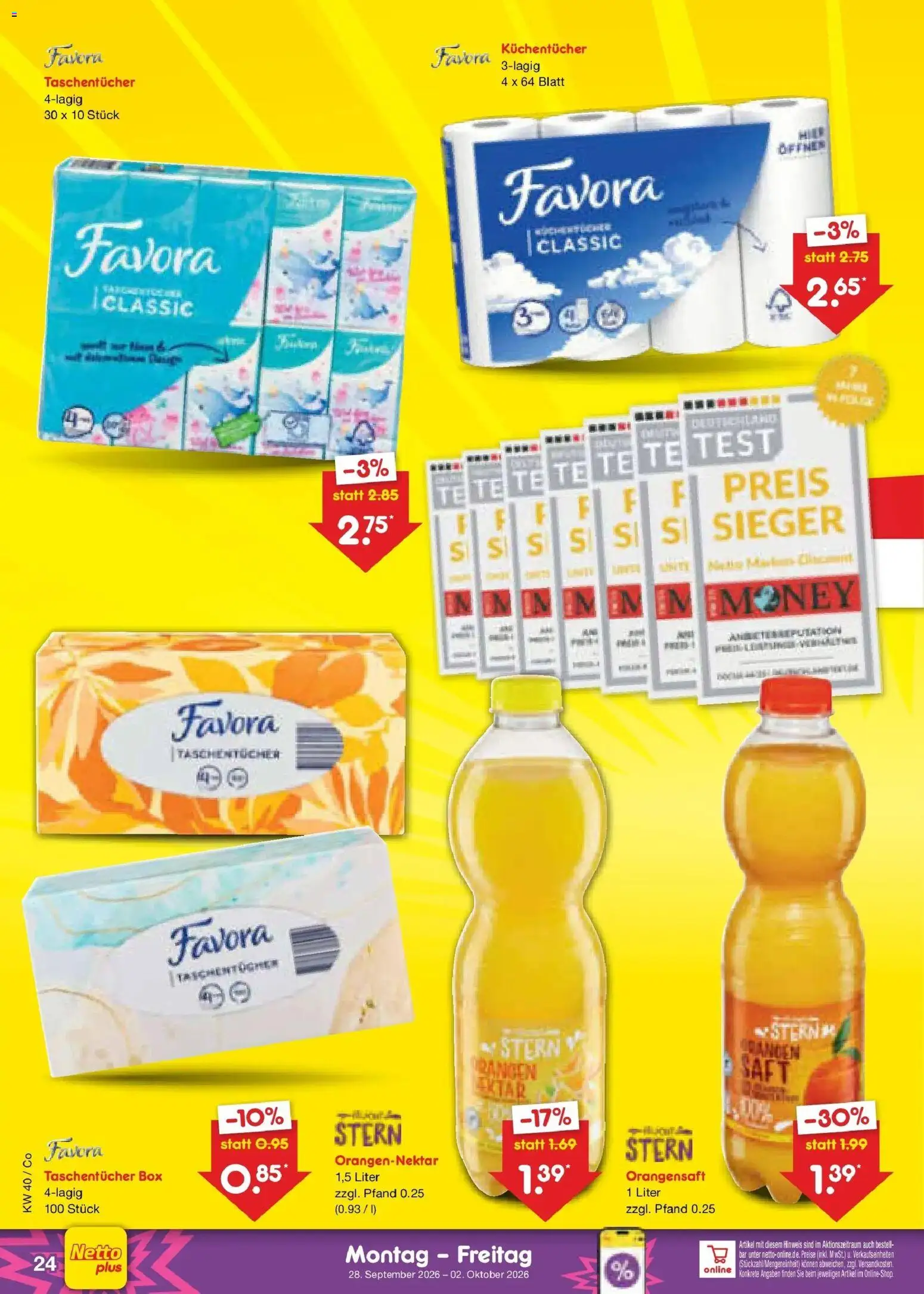 Netto Marken-Discount Prospekt Leipzig – gültig ab 28.09.2026 | Seite: 34 | Produkte: Box, Orangen, Orangensaft, Saft