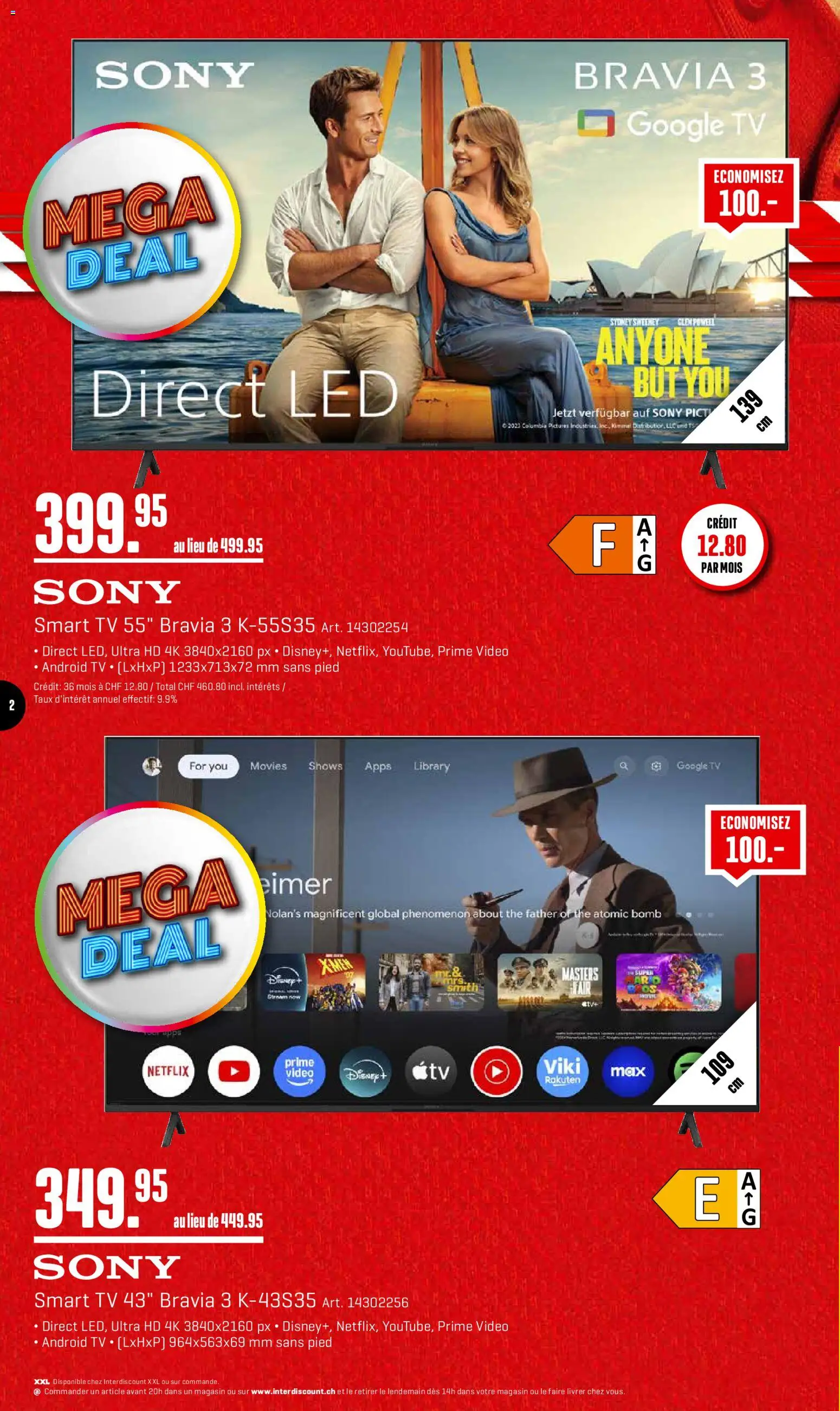 Interdiscount aktionen FR – gültig ab 19.10.2026 | Seite: 2 | Produkte: TV, Video, Sony