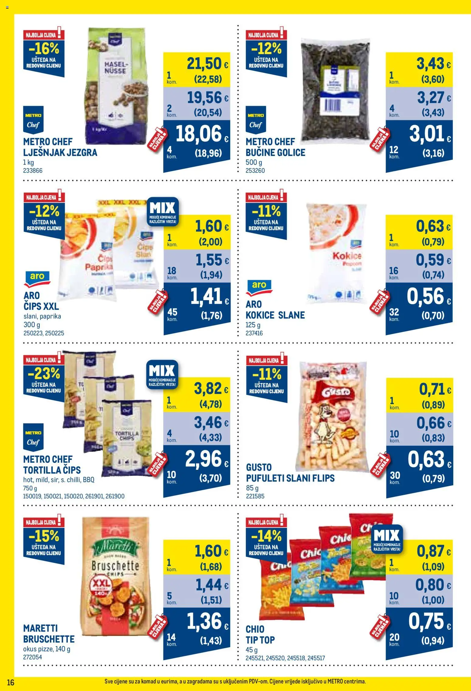 Metro katalog | vrijedi od 01.09.2026 | Stranica: 16 | Proizvodi: Flips, Paprika, Čips, Bruschette