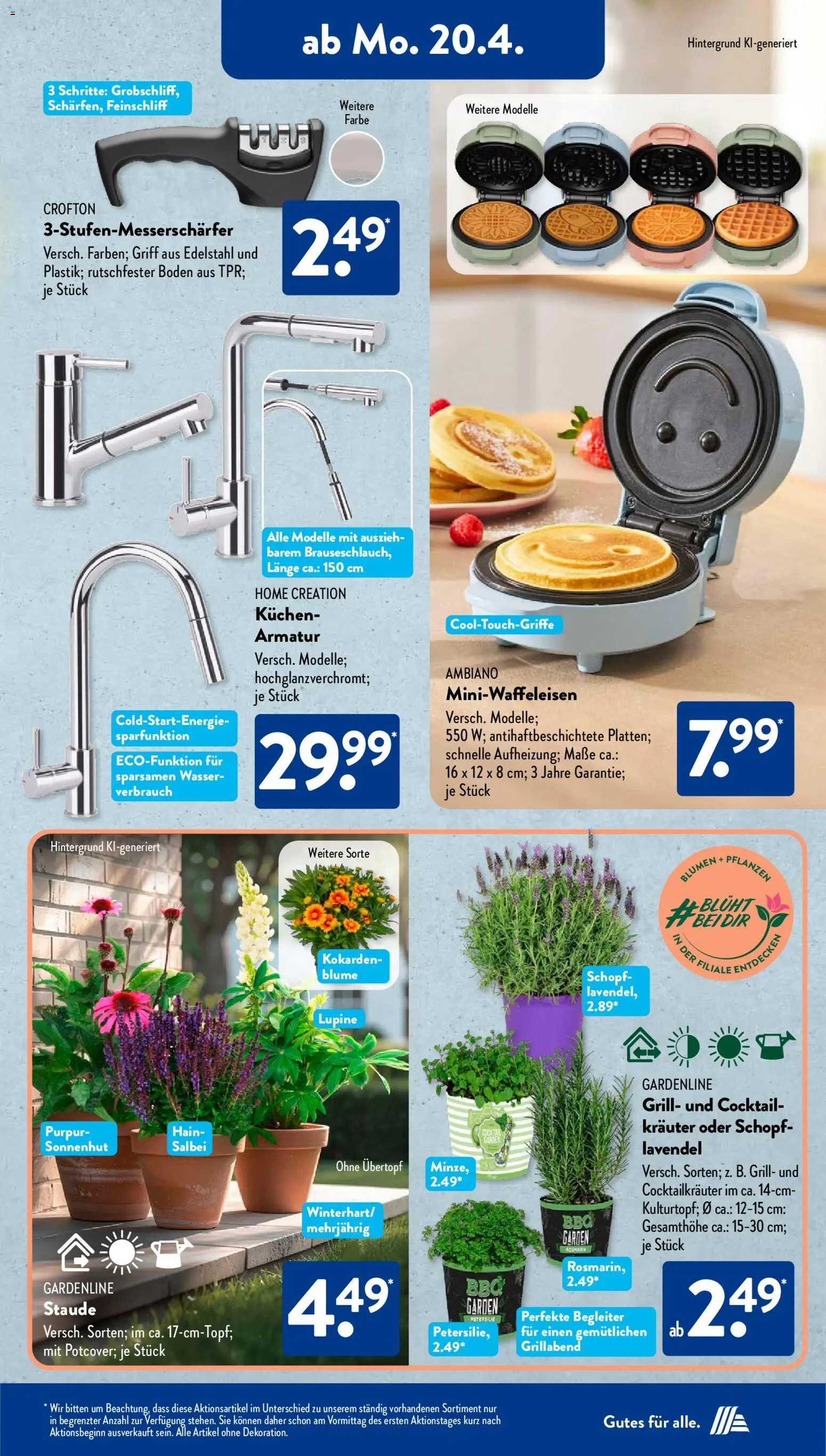 Aldi Süd Prospekt 	 – gültig ab 20.04.2026 | Seite: 5 | Produkte: Blumen, Armatur, Wasser, Kuchen
