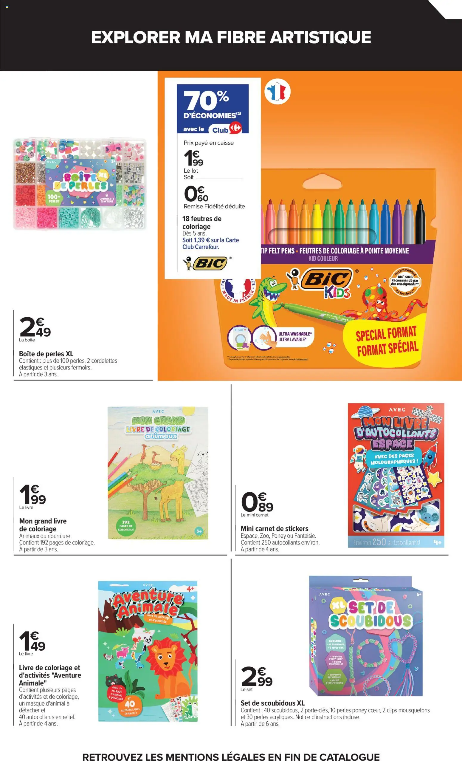 {H1} | Page: 3 | Produits: Autocollants, Livre de coloriage, Élastiques, Livre