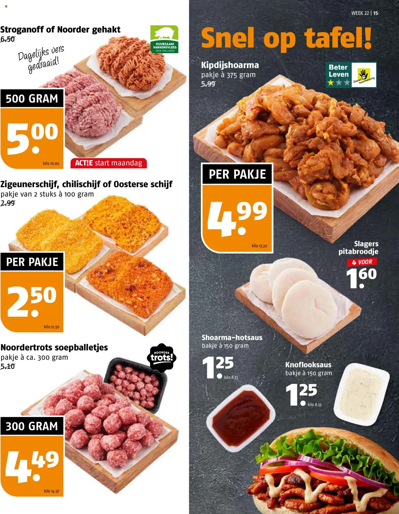 {H1} | Pagina: 15 | Producten: Varkensvlees, Gehakt, Schijf, Tafel
