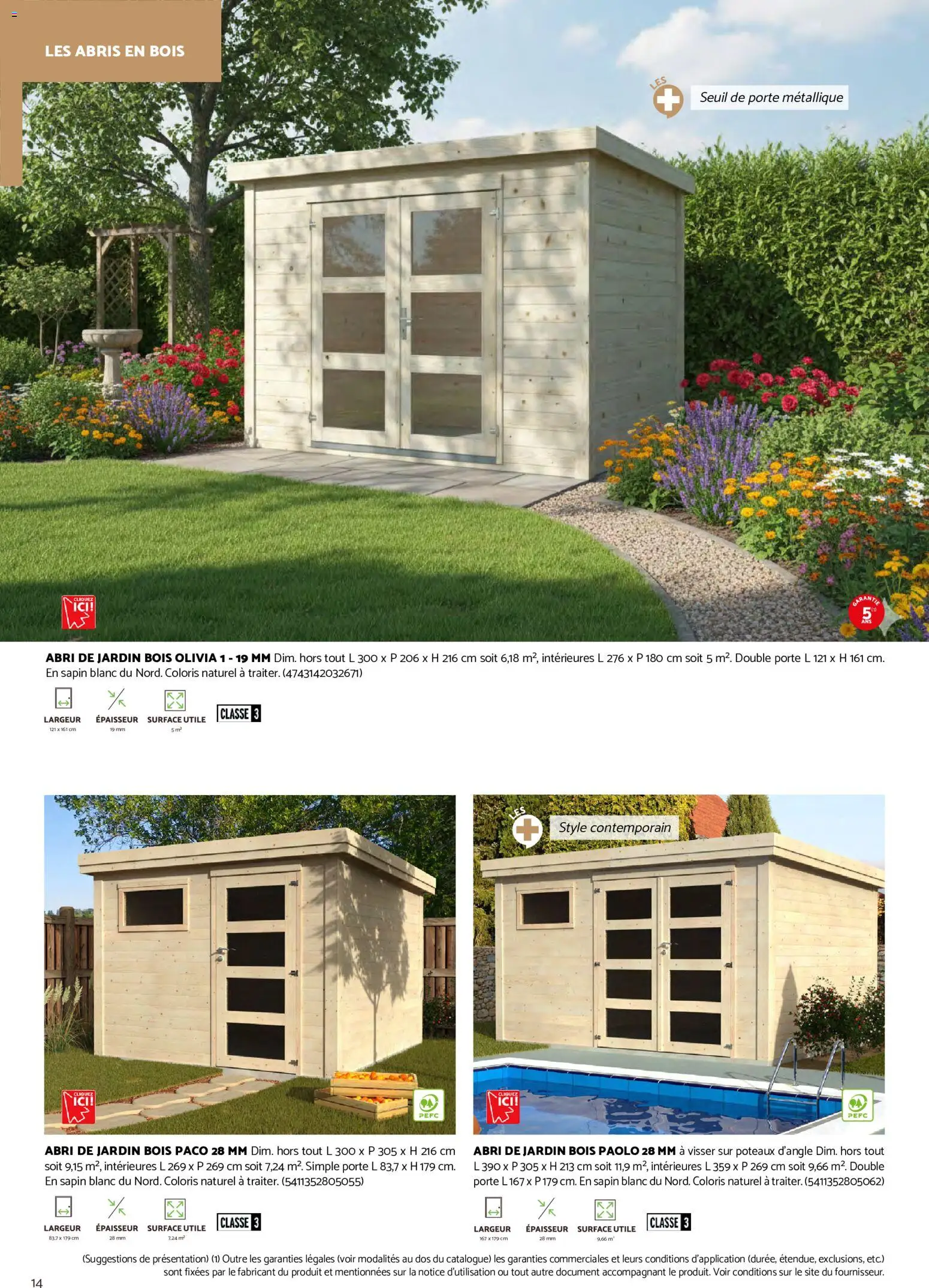 {H1} | Page: 14 | Produits: Porte, Abri de jardin bois, Abri de jardin