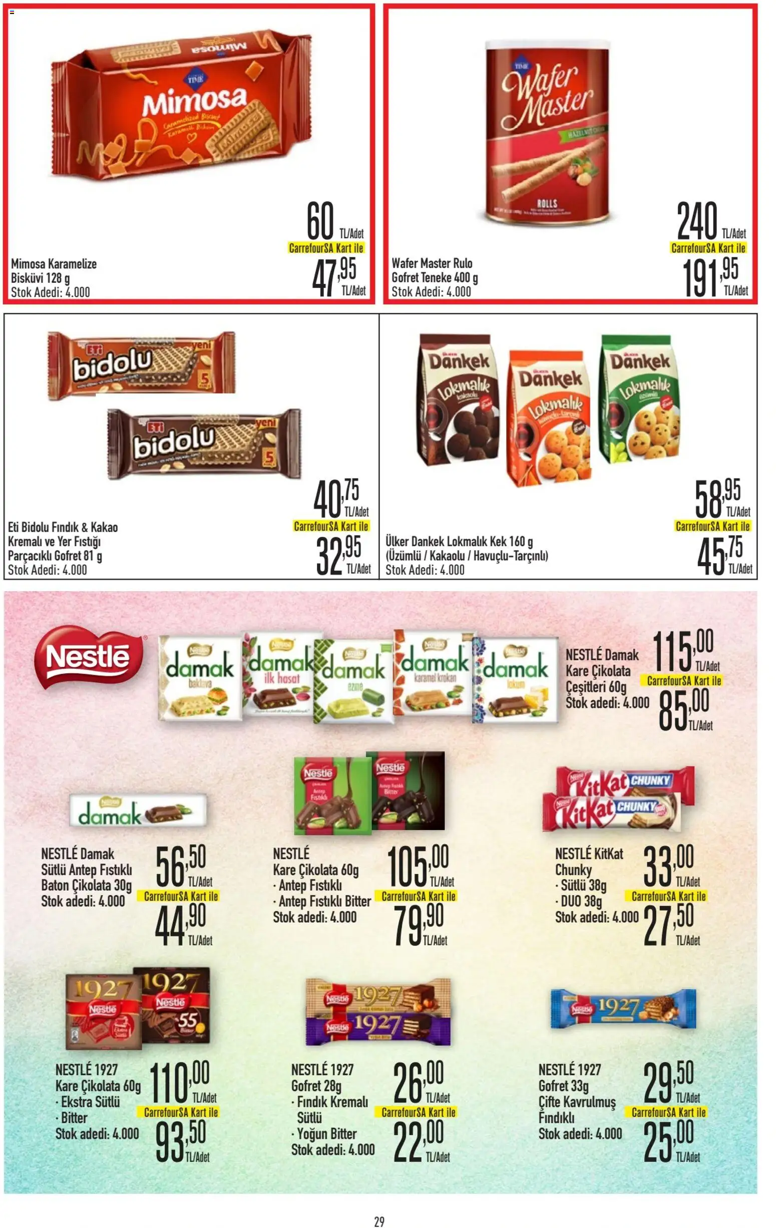 CarrefourSA Katalog - 01.06.2026 tarihinden itibaren geçerlidir | Sayfa: 29 | Ürünler: Gofret, Çikolata, Yer fıstığı, Bisküvi